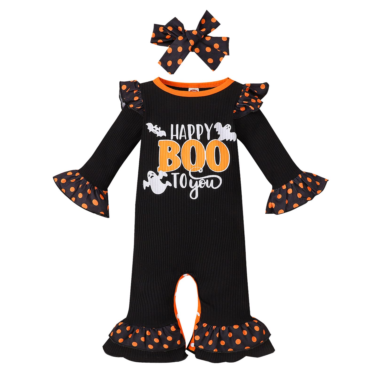 YOYORI Halloween Baby Romper Set - Long Sleeve Leopard Print Jumpsuit with Headband for Boys & Girls | Cute Infant Costume for Trick-or-Treating, Photo Shoots & Holiday Parties