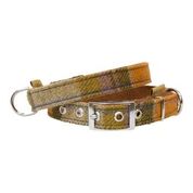 Premium EARTHBOUND Signature Tweed & Leather Dog Collar - Stylish & Durable Pet Accessory for Small & Medium Dogs - Perfect for Daily Walks, Training & Outdoor Adventures