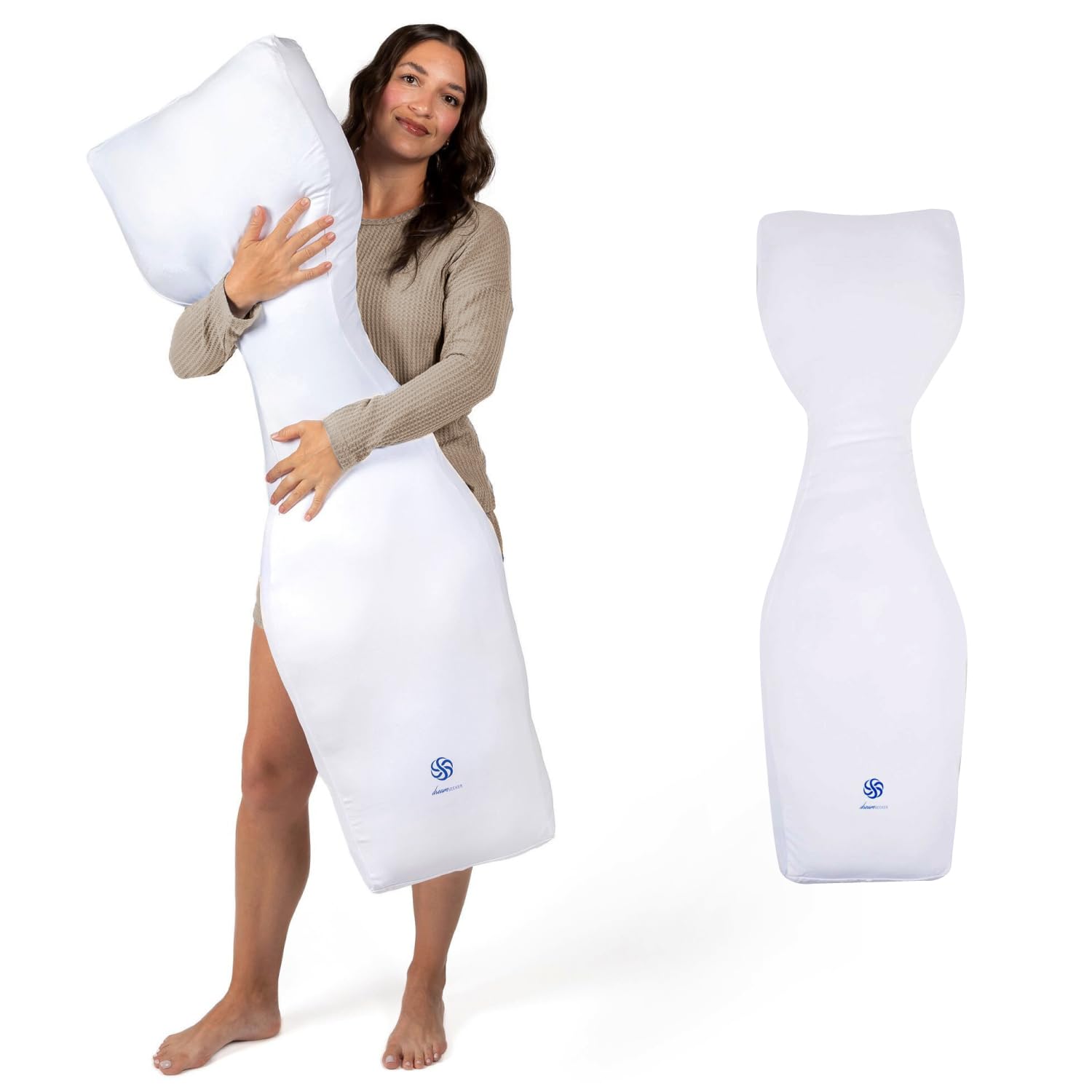 Dreamseeker Cooling Body Pillow for Side Sleepers - Extra Long Hugging Pillow for Adults & Kids - Orthopedic Support for Back, Neck & Leg Pain Relief - Perfect for Bed, Couch & Pregnancy Comfort