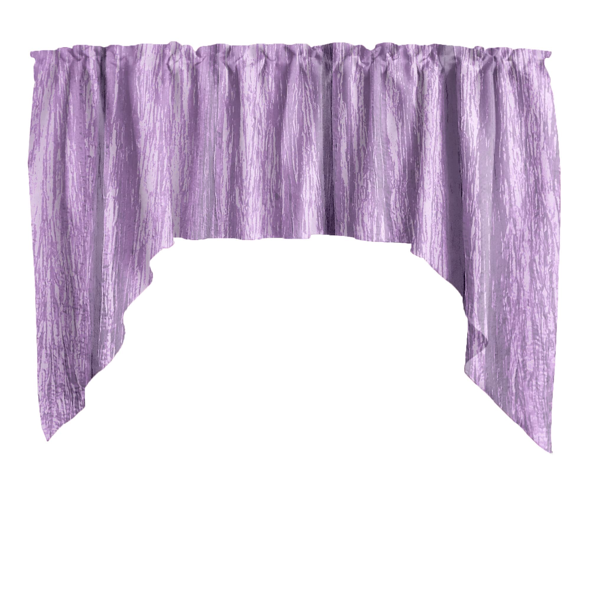 Crushed Crinkle Taffeta Window Valance Curtain - Elegant Home Décor for Bedroom, Nursery & Kitchen (Lavender) - Perfect for Adding Style to Windows & Enhancing Room Aesthetics