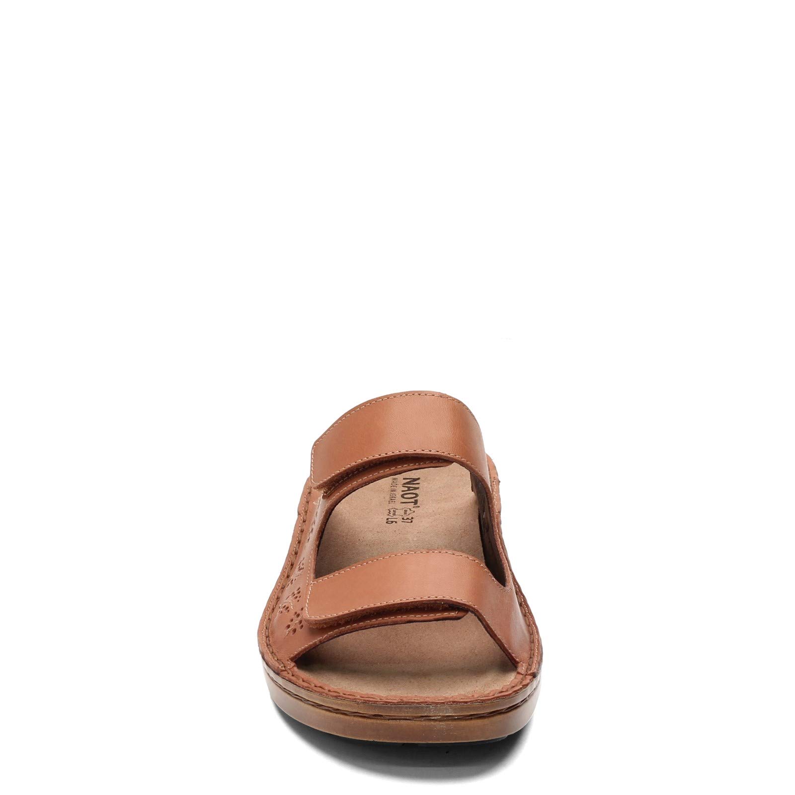 NAOT Women's Transoco Slide Sandal - Comfortable Leather Sandals with Glass Bead Accents in Mocha Rose/Silver, Size 5 Wide US | Perfect for Beach Vacations, Summer Outfits & Casual Wear
