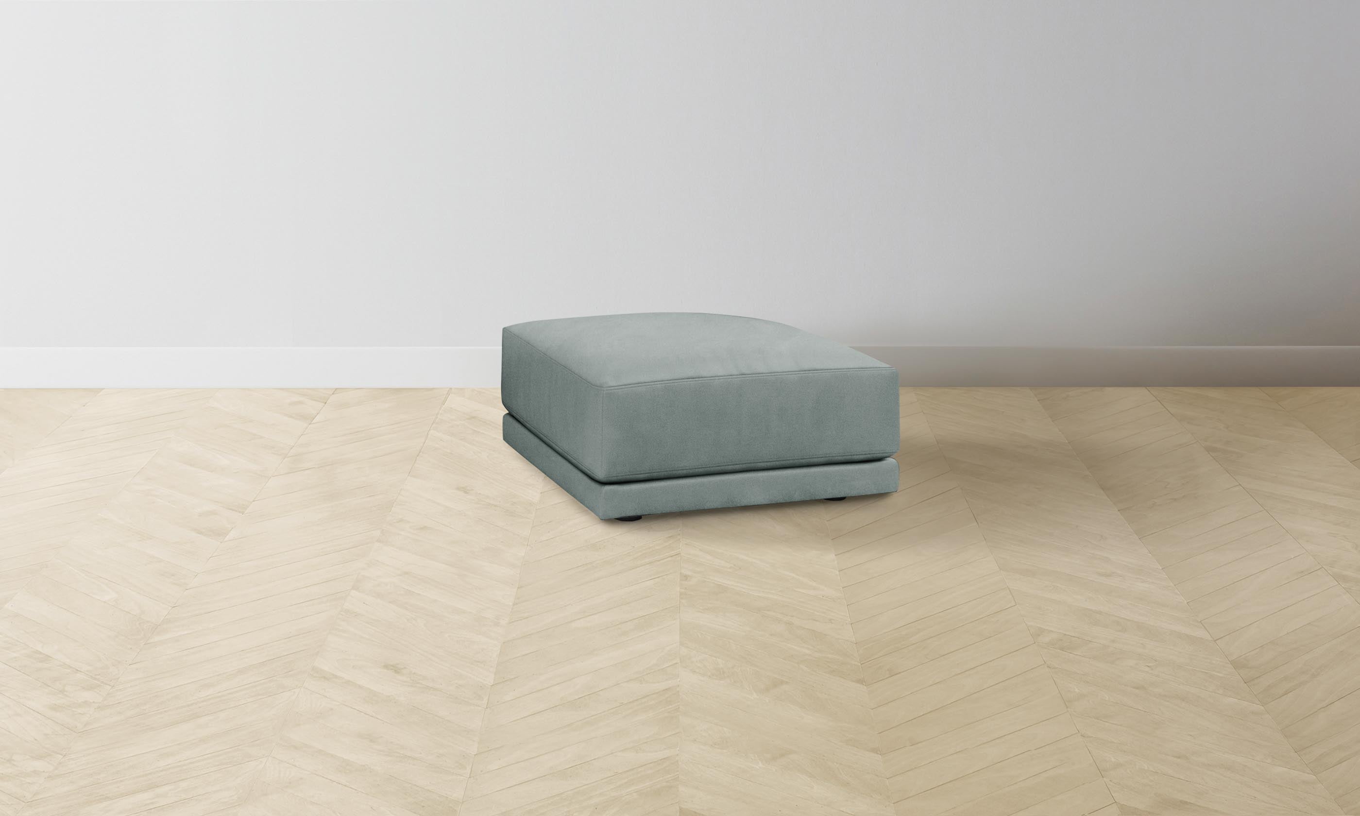 Premium Nubuck Leather Ottoman with Tufted Design - Stylish Footrest & Extra Seating for Living Room, Bedroom or Office - The Jones Ottoman in Classic Tide Color