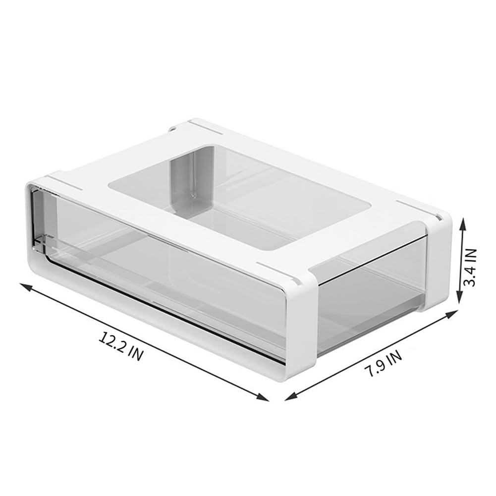 Under Cabinet Paper Plate Holder & Drawer Organizer - Plastic Kitchen Storage Solution for Cabinets, Pantry & Countertop Organization - Perfect for Home, Office & Party Use