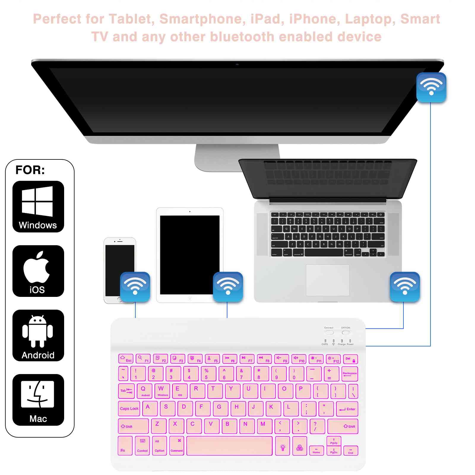 Ultra-Thin RGB Backlit Wireless Keyboard and Mouse Combo - Bluetooth 5.1 & 2.4GHz Dual Mode Rechargeable for Multi-Device Use - Compatible with Honor Pad X8 Lite, Laptops, PCs - Perfect for Gaming, Office Work & Home Entertainment
