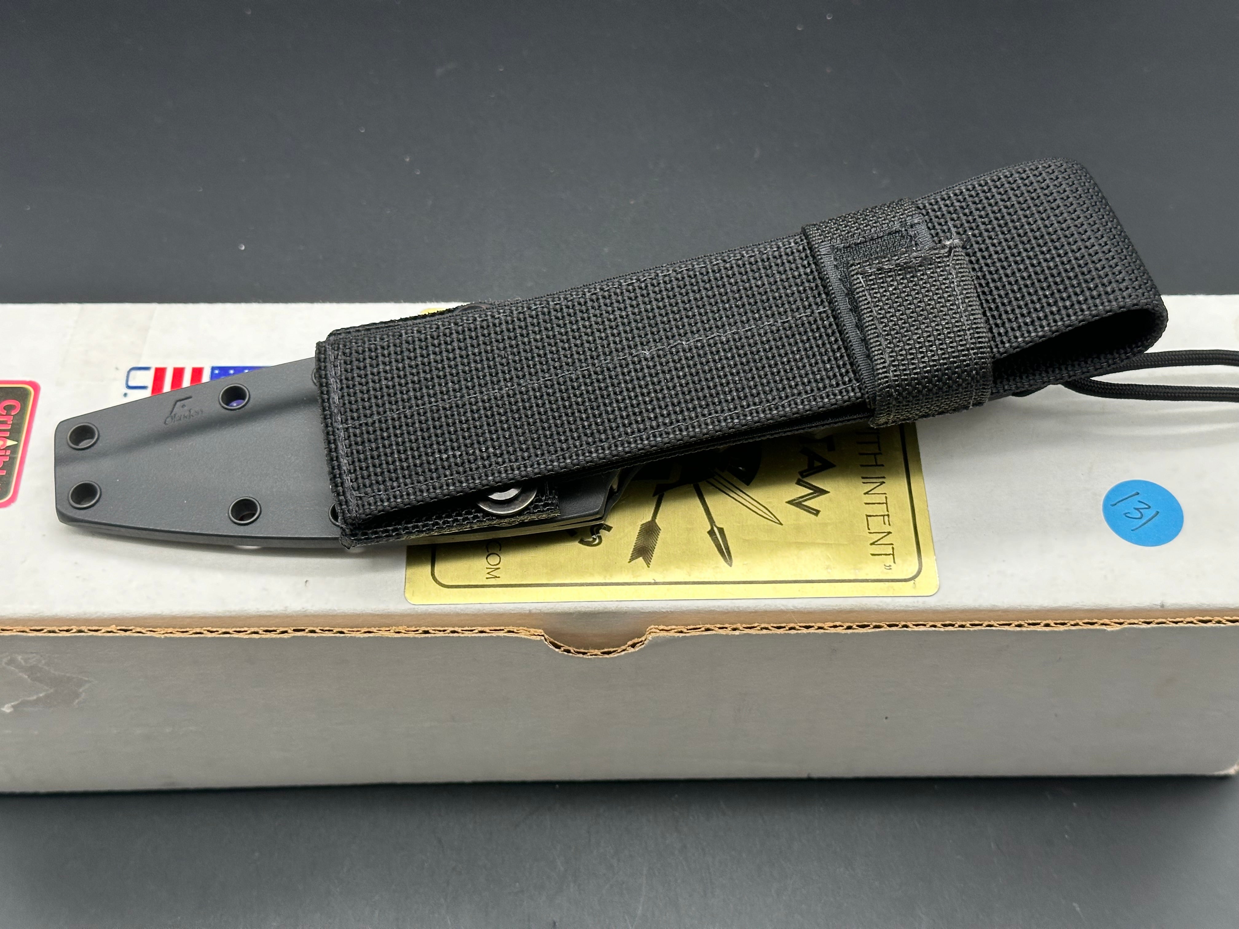 Spartan Harsey TT Tactical Trout Knife - Black S35VN Steel Blade with Black Linen Micarta Handle - Survival, Hunting, Camping & Outdoor Activities