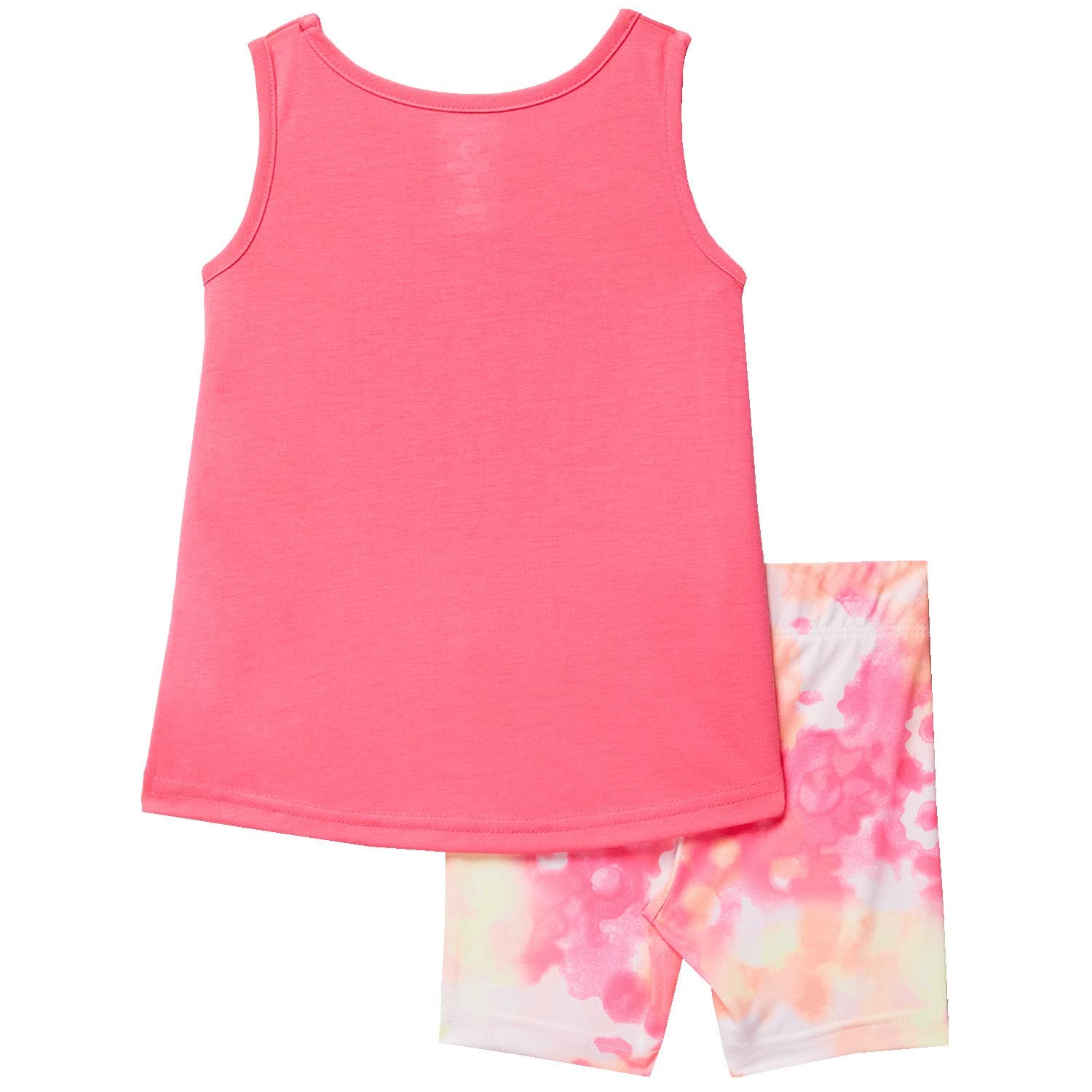 Converse Toddler Girls Floral Print Chuck Patch T-Shirt & Bike Shorts 2-Piece Set - Digital Pink | Cute Casual Outfit for Playdates, Preschool & Summer Activities (2T)