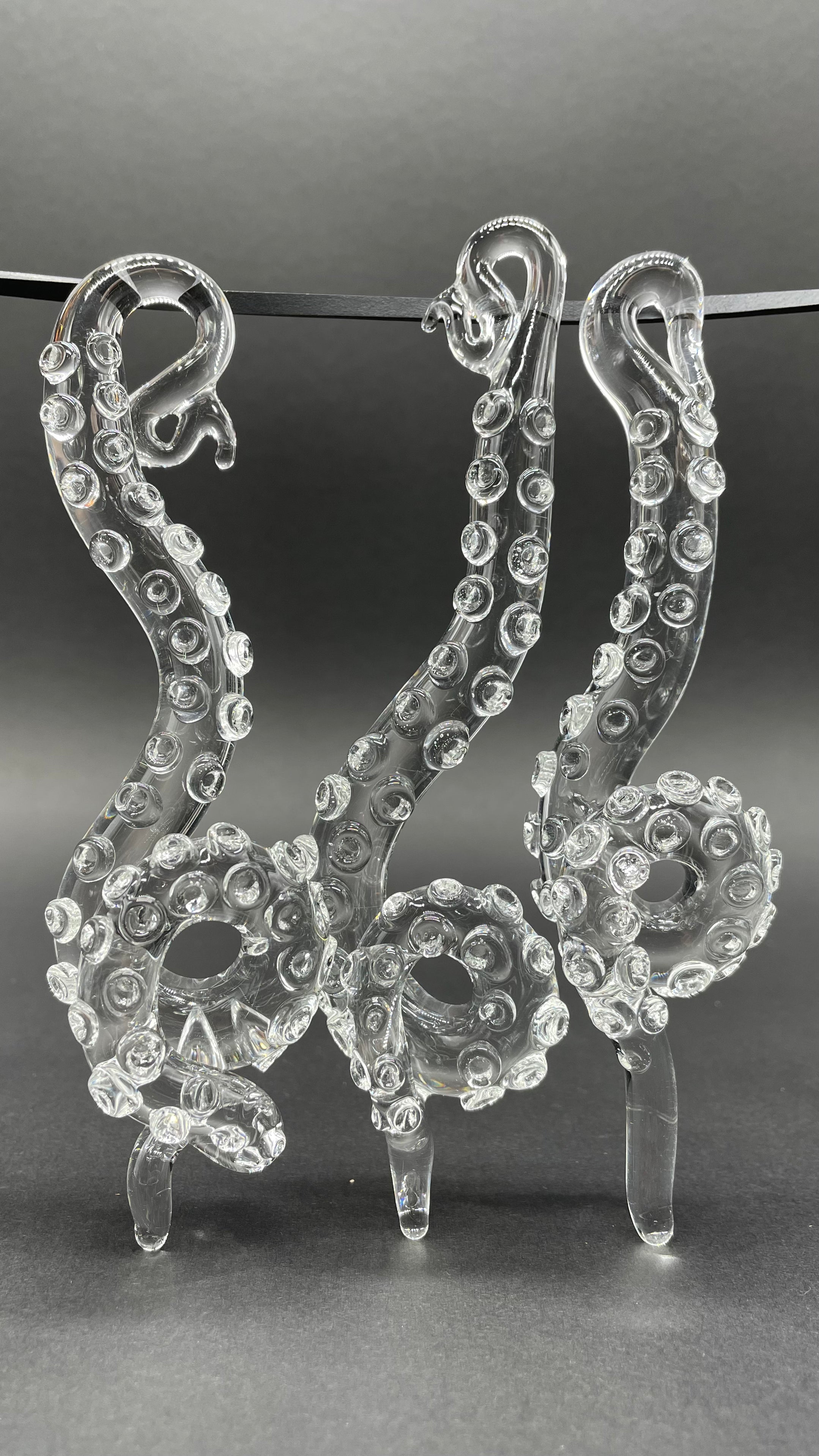 3 Pack Clear Tentacle Ornaments - Unique Halloween Party Decorations for Home, Office & Outdoor Decor