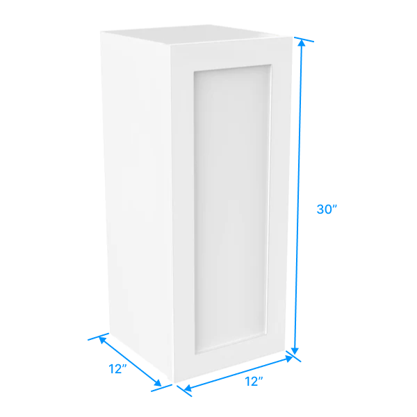 30 Inch Wall Cabinet - 12W x 30H x 12D - Aria White Shaker Style RTA Kitchen Storage - Perfect for Bathroom, Laundry Room & Home Organization