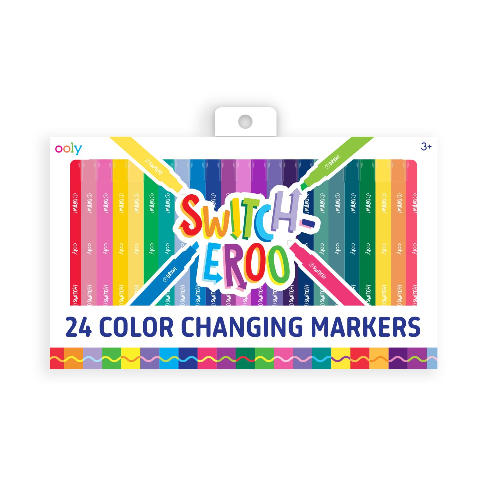Ooly 24-Pack Switch-eroo Double-Sided Color Changing Markers - Vibrant Art Supplies for Kids, Cool Back to School Essentials, Creative Drawing & DIY Projects [Perfect for Coloring Books, School Projects & Artistic Designs]
