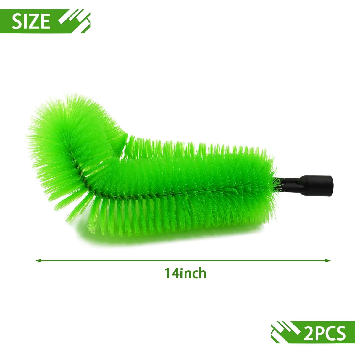 2 Pack Gutter Cleaning Brush with 2 Replaceable Heads - 0.75 Inch (19mm) Threaded Adapter - Easy Ground-Level Leaf Removal Tool for Roof Gutters | Perfect for Home Maintenance, DIY Roof Cleaning & Seasonal Gutter Care