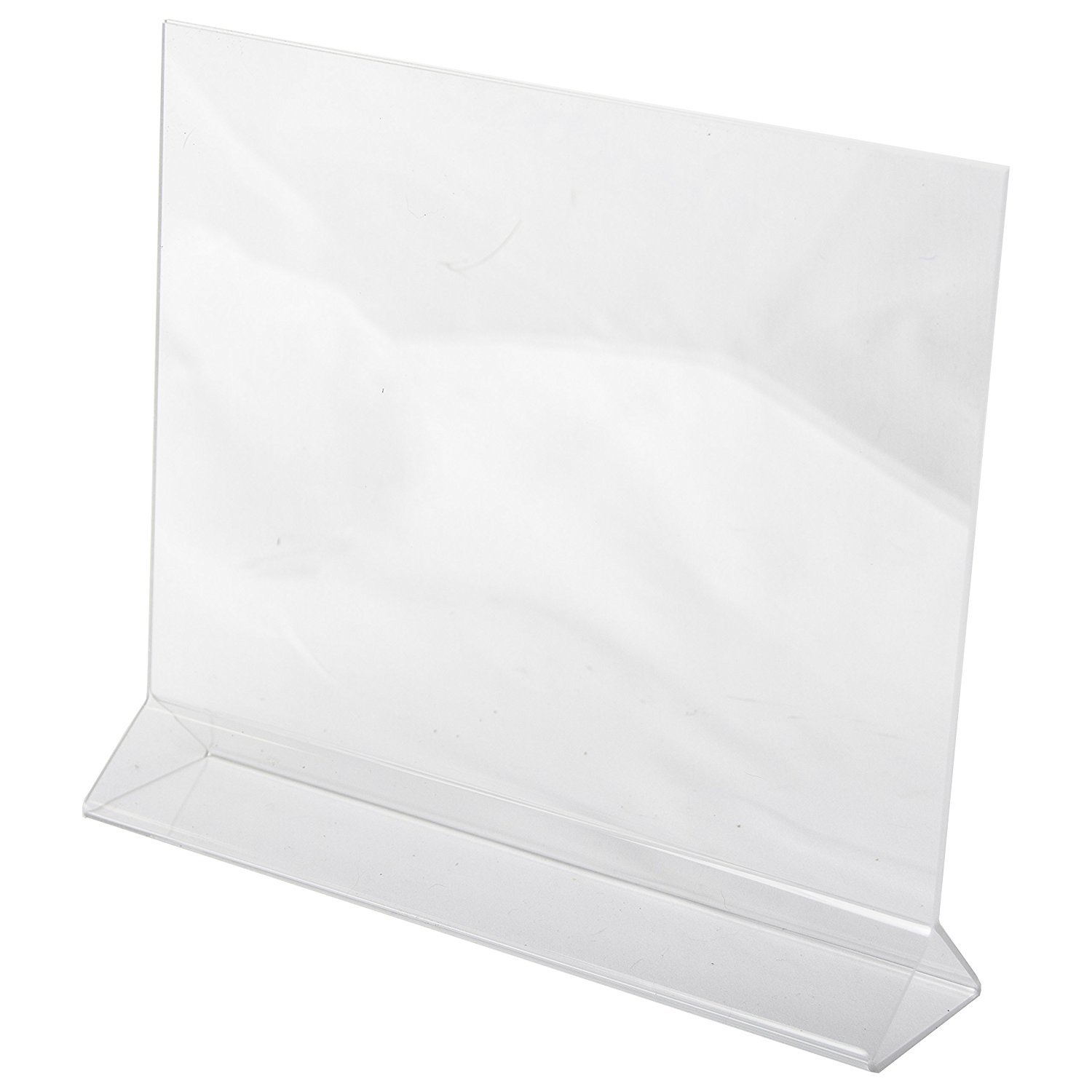 Clear Acrylic Sign Holder 11x8.5 Inches - Double Sided Tabletop Menu Display Stand & Picture Frame - Durable Plastic for Restaurants, Retail Stores, Events (Pack of 25) - LHB-1185