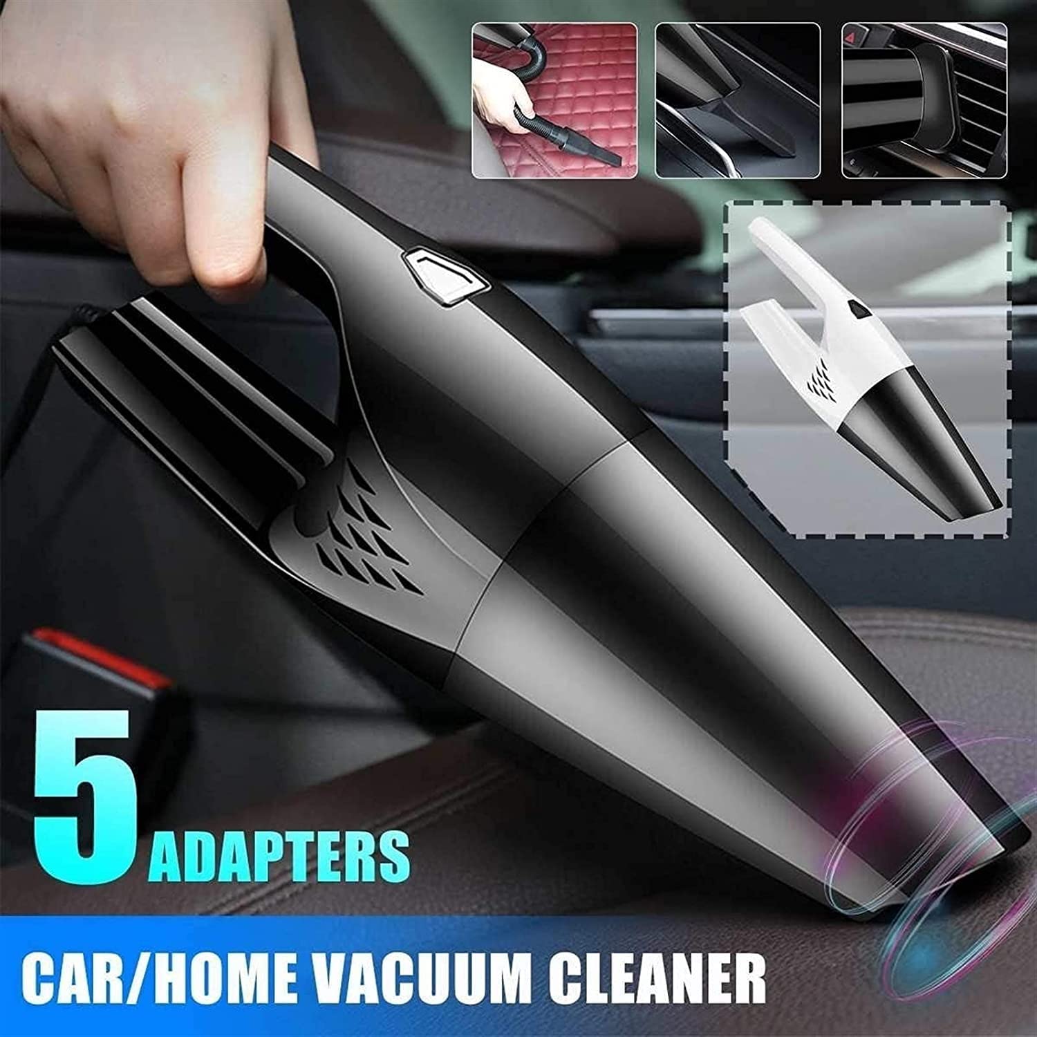 **6000Pa Powerful Cordless Handheld Vacuum Cleaner - Lightweight & Portable for Home, Car, Pet Hair Cleaning - Ideal for Quick Spills, Upholstery, and Hard-to-Reach Areas (Black)**
