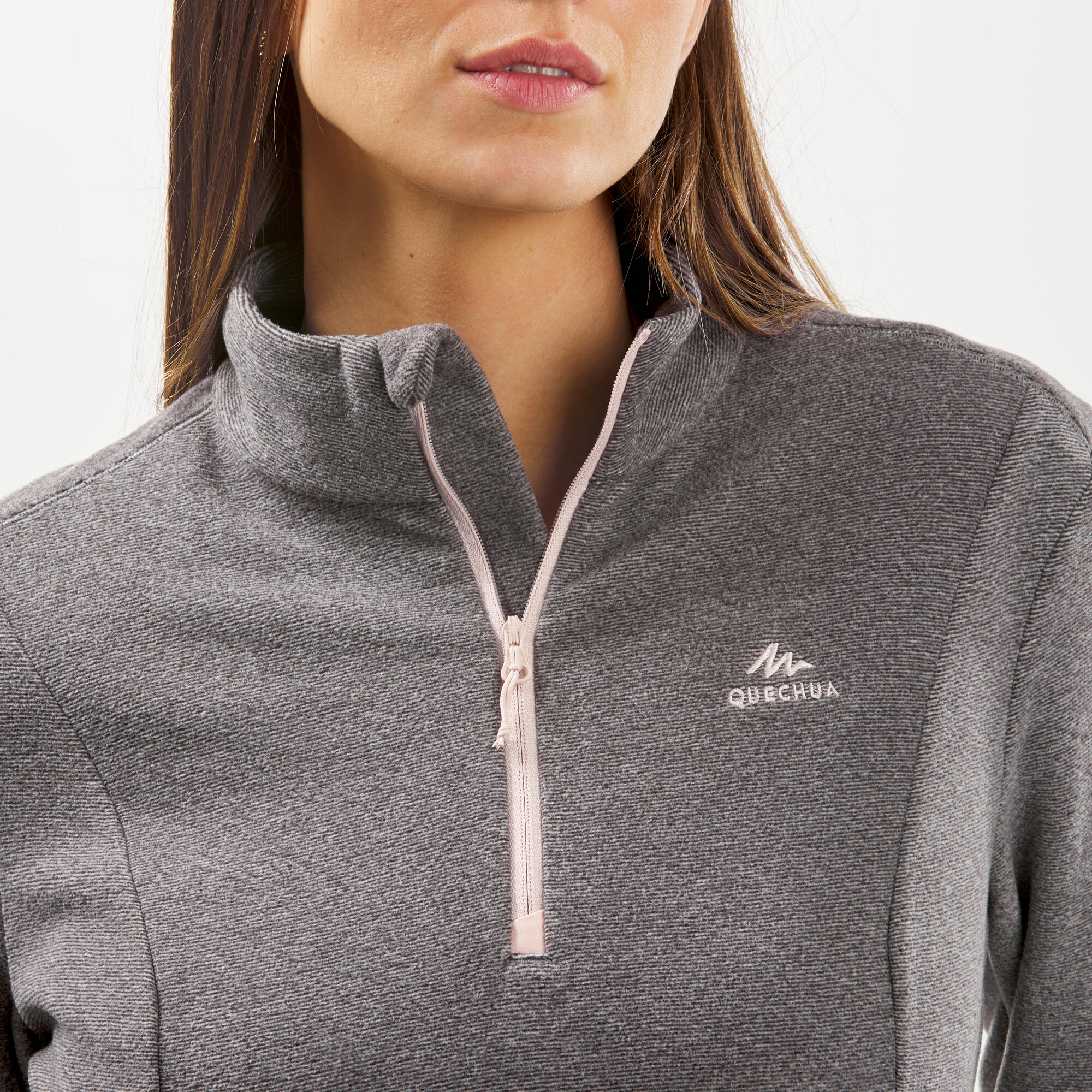 Quechua Women's MH100 Lightweight Fleece Jacket for Hiking, Camping & Outdoor Activities - Warm & Breathable Midlayer