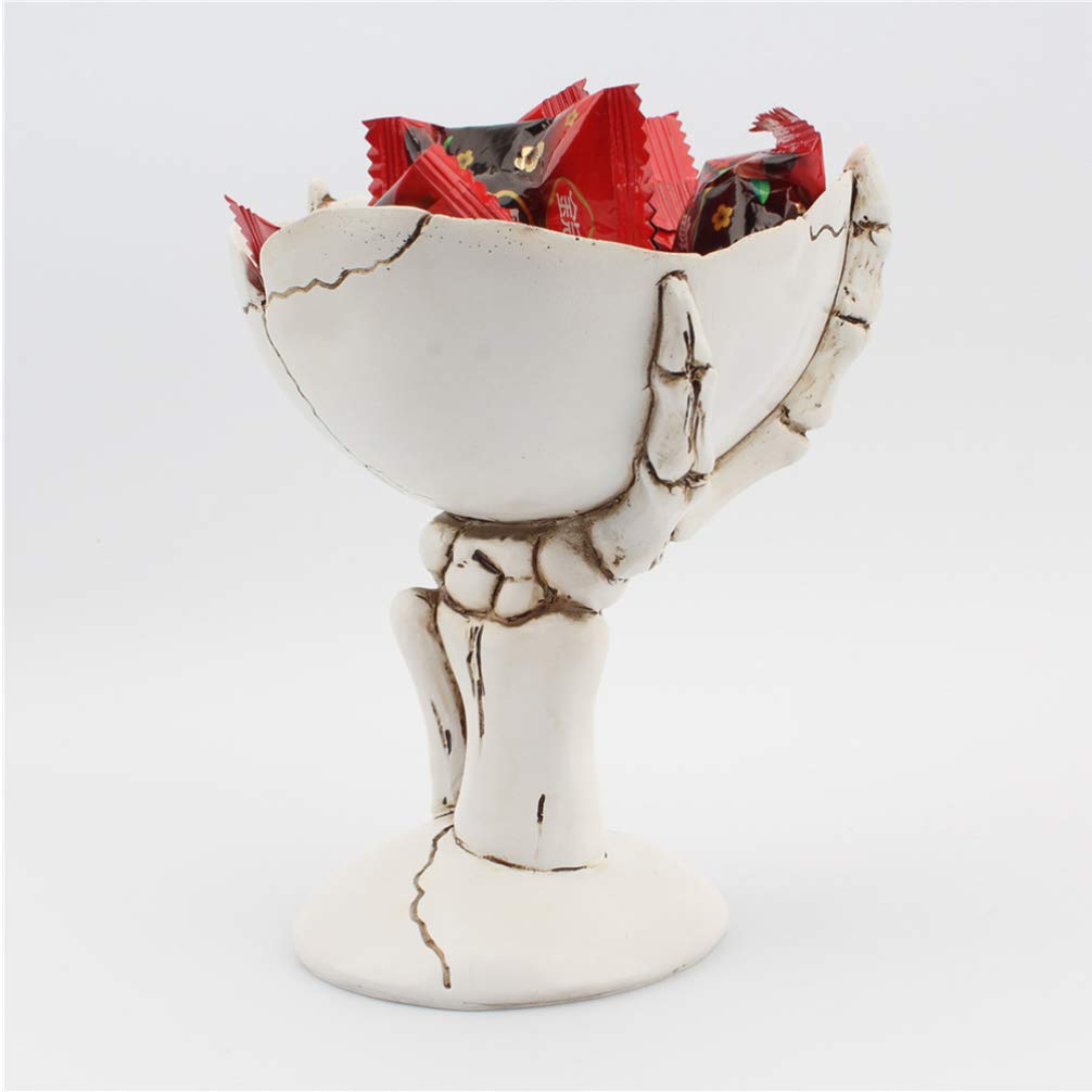 TOYANDONA Skeleton Hands Candy Bowl - Halloween Decor, Plant Pot Holder, Office Pen Organizer, Desktop Decorations - Perfect for Halloween Parties, Home Decor & Office Organization