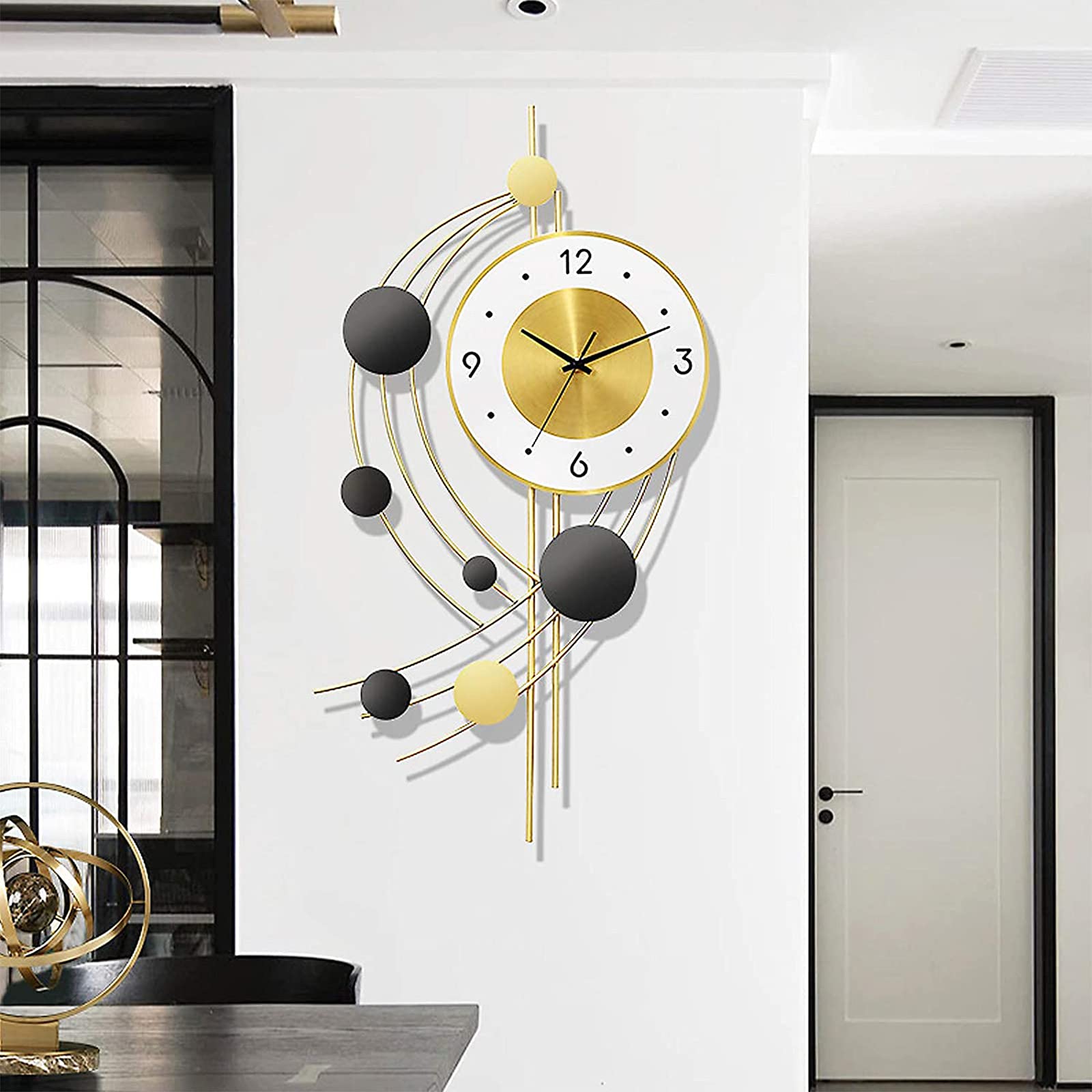 Modern Minimalist Luxury Decorative Wall Clock - Silent Quartz Wall Clock for Living Room, Bedroom & Dining Room - 14.8 Inch Stylish Artistic Star Design - Perfect for Home Decor & Office Wall Art