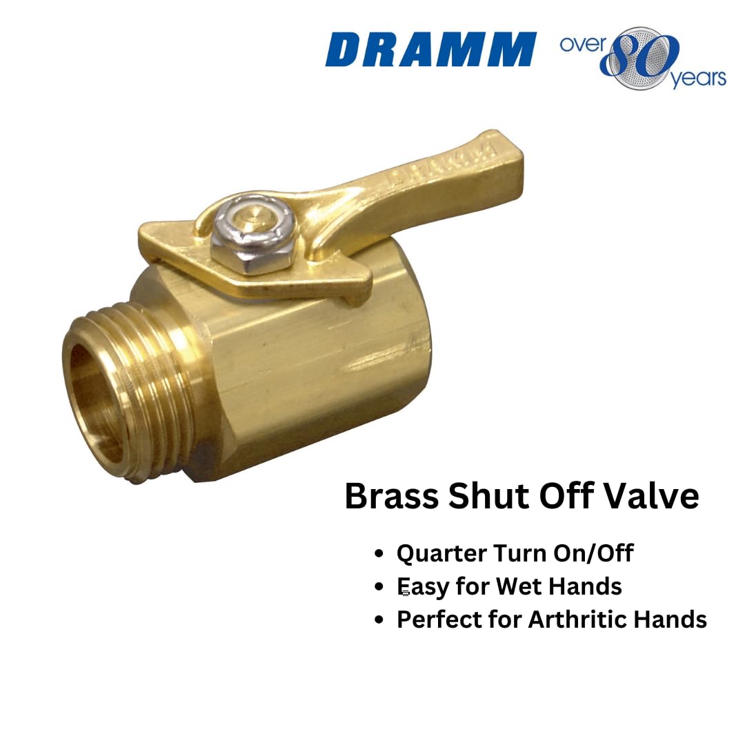 Dramm ColorMark Soft Rain Watering Spray Wand – 30 Inch Lightweight Garden Hose Nozzle with 8 Inch Foam Grip, Brass Shut-Off Valve – Perfect for Hanging Baskets, Potted Plants, Flower Beds, Shrubs & Seedlings – Indoor & Outdoor Gardening Tool