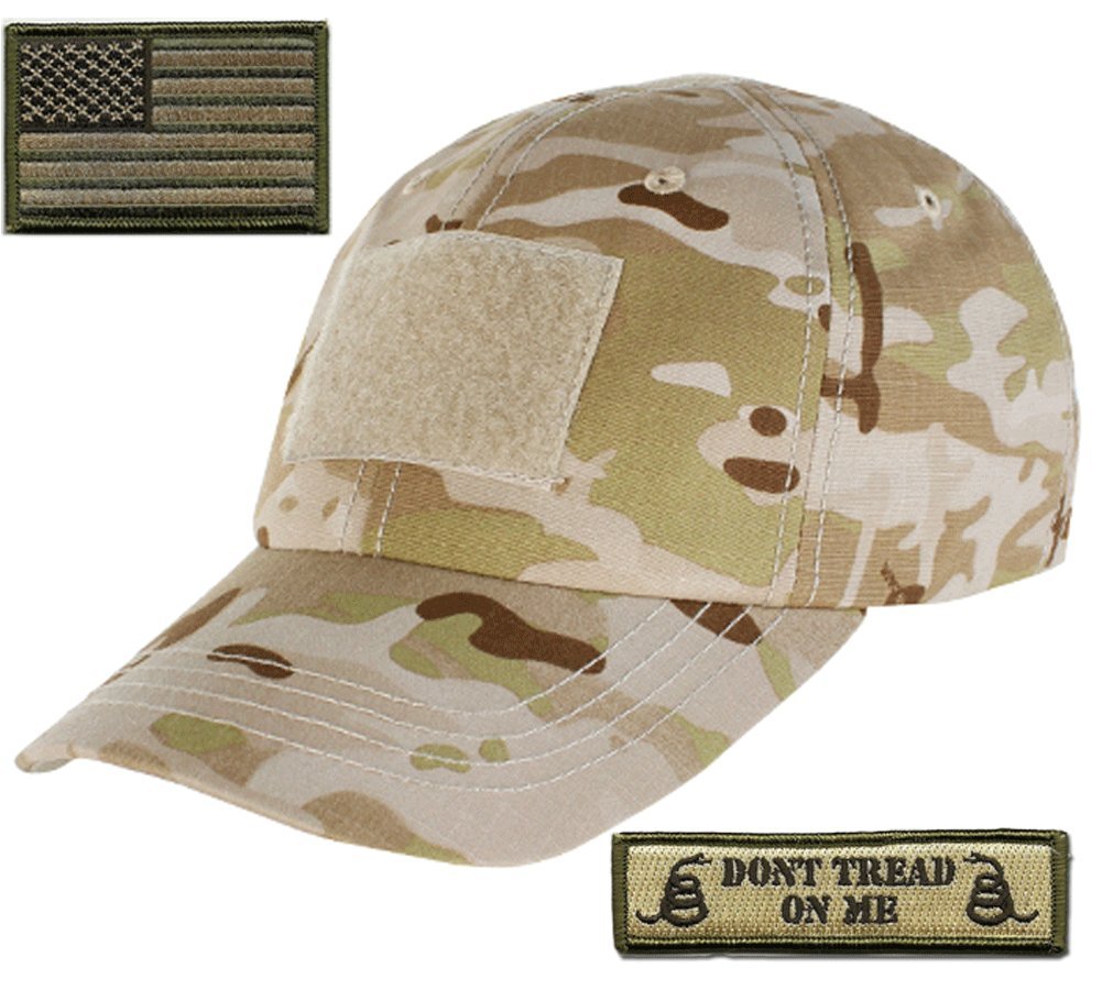 Gadsden & Culpeper Multicam-Arid Tactical Patch & Hat Bundle (2 Patches + 1 Hat) - Military Gear, Outdoor Adventure, Airsoft & Hunting Accessories