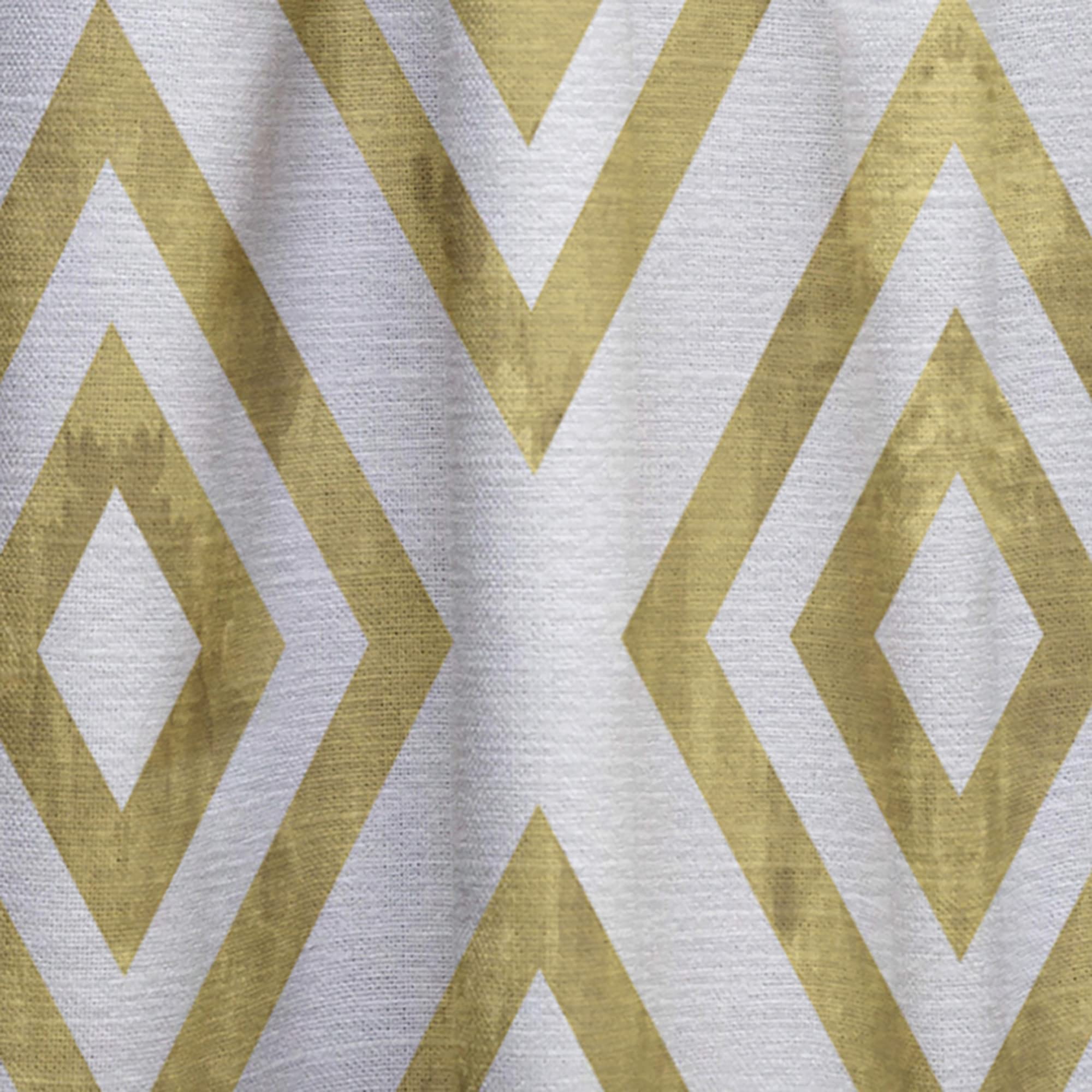 DesignQ White and Gold Pattern Thermal Insulated Curtains - Single Panel 52x90 - Elegant Window Treatments for Bedroom & Living Room - Perfect for Home Decor, Light Control & Energy Efficiency