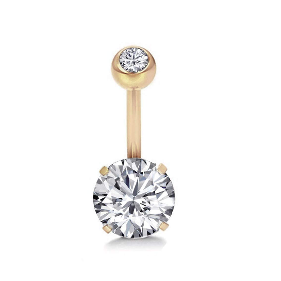 Exquisite Zircon Belly Button Ring - Premium Navel Piercing Jewelry with Creative Craftsmanship for Women | Perfect for Parties, Beach Wear & Body Jewelry Collection