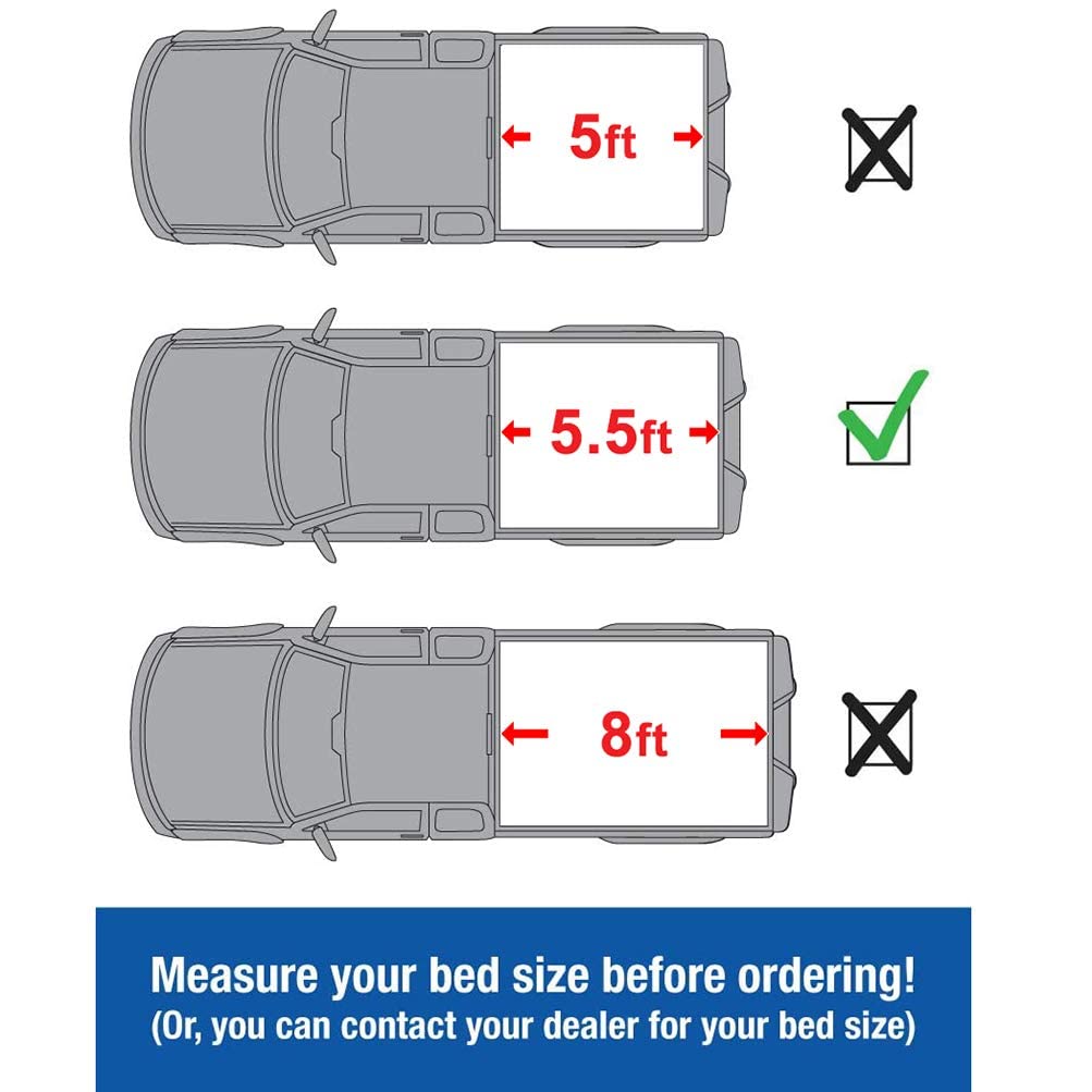 CCiyu Soft Roll Up Tonneau Cover 5.5FT for Ford F-150 (2004-2018) | Waterproof Truck Bed Cover Kit | Perfect for Camping, Hauling & Outdoor Adventures