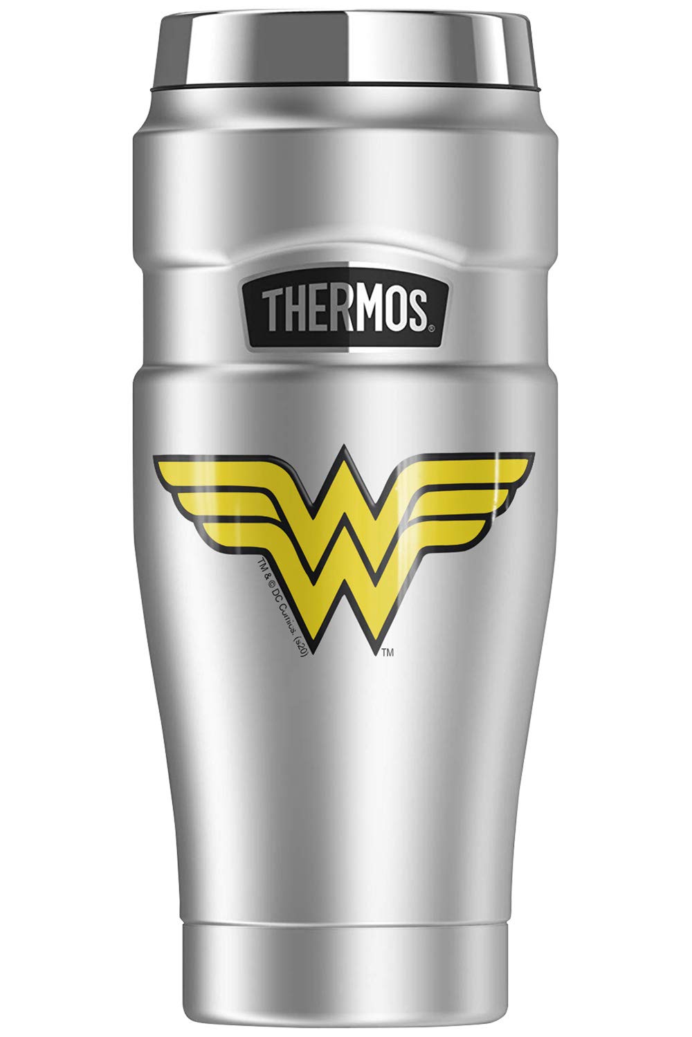 Wonder Woman Logo Stainless Steel Travel Tumbler 16oz - Vacuum Insulated Double Wall Thermos Mug for Coffee, Tea & Cold Drinks - Perfect for Office, Gym, Camping & Outdoor Adventures