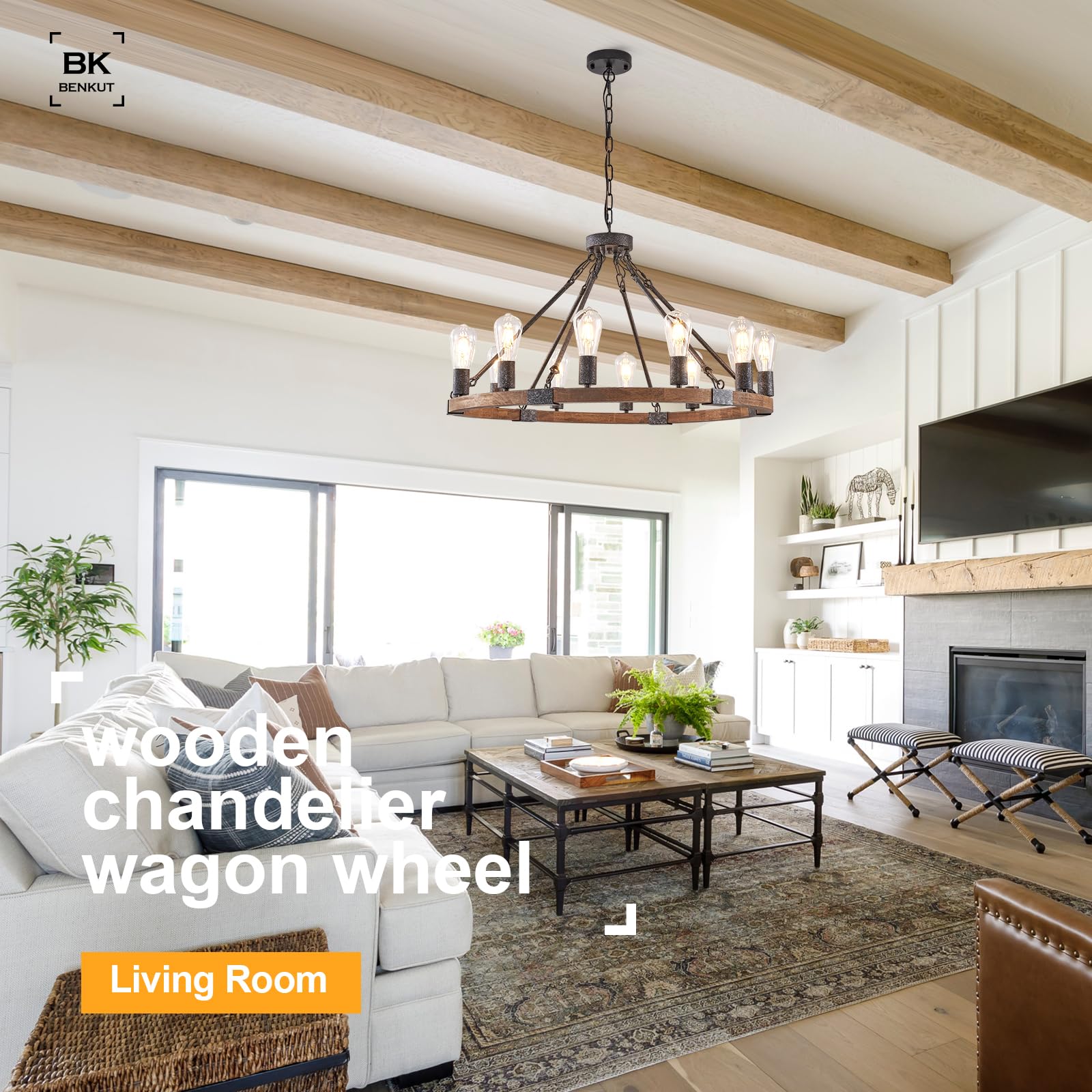 Farmhouse Wagon Wheel Chandelier 31