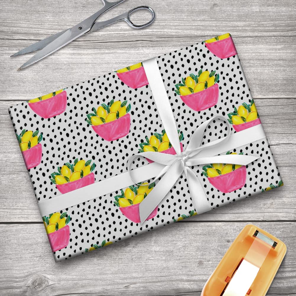 GRAPHICS & MORE Bowls of Lemons Gift Wrap Paper Roll - 18