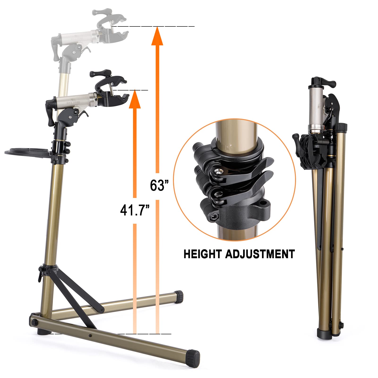 Premium Aluminum Bike Repair Stand Rack - Portable Bicycle Maintenance Stand Holds Up to 110 lbs | Perfect for Home Garage, Outdoor Cycling & Professional Bike Shops