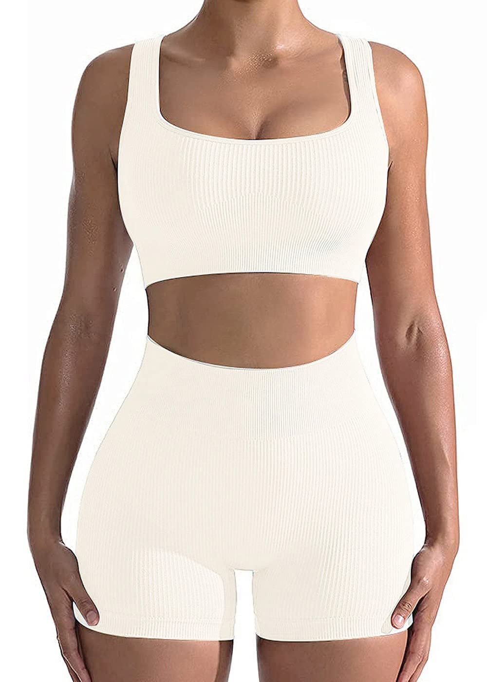 Niyokki Women's Seamless Workout Sets - 2 Piece Yoga Outfits with Crop Top & Leggings for Gym, Running & Fitness | Comfortable & Stylish Activewear