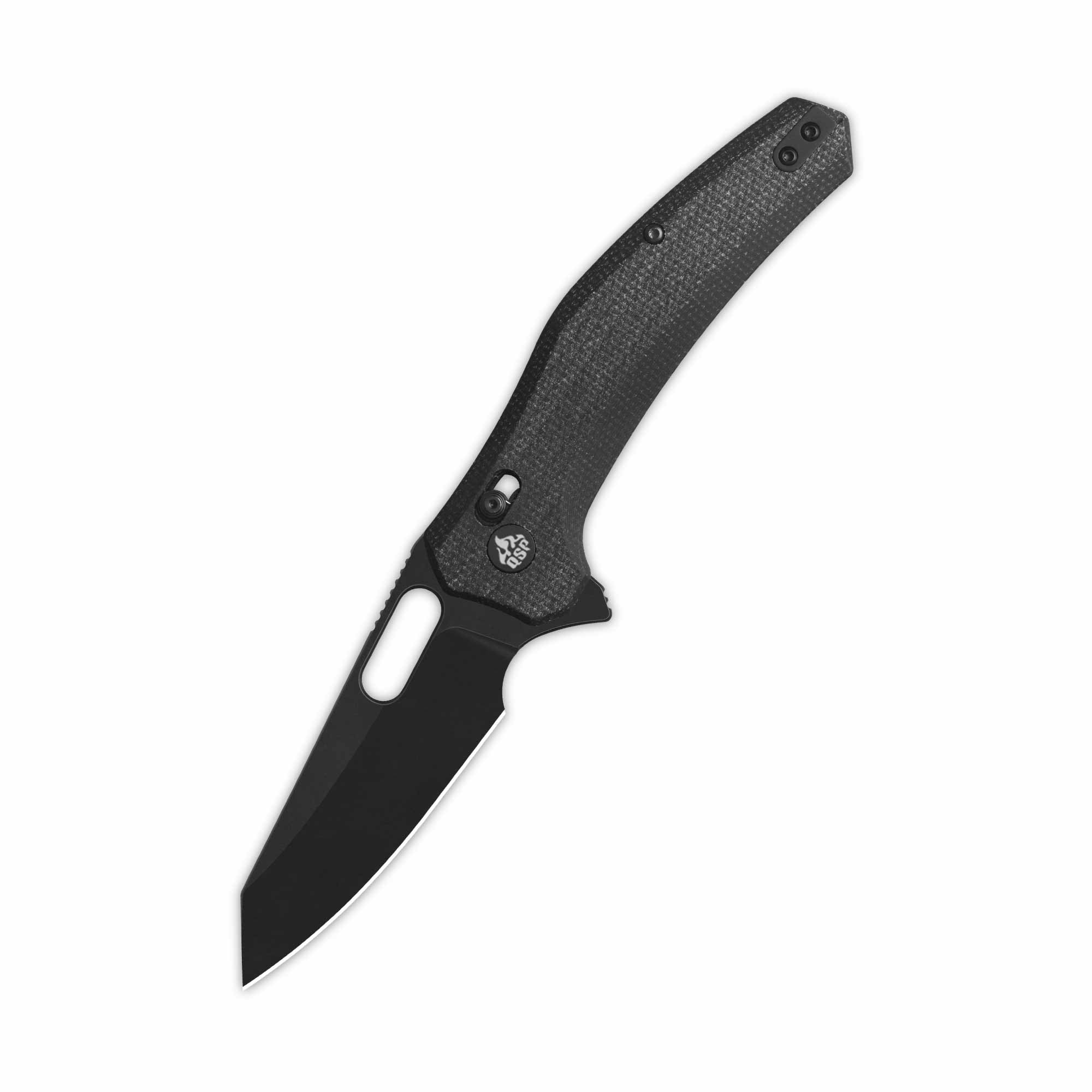 QSP Emu Glyde Lock Pocket Knife - 14C28N Stainless Steel Blade, Black Micarta Handle - EDC Folding Knife for Camping, Hiking & Outdoor Adventures