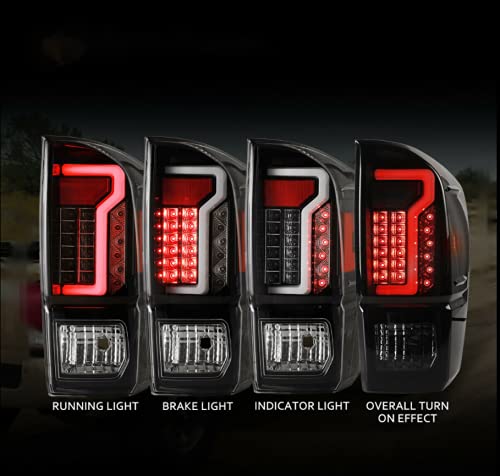 ROXX LED Tail Light Assembly for 2016-2023 Toyota Tacoma - Red Glow Bar Running Lights - Driver & Passenger Side Pair - Upgrade Your Truck's Rear Lighting for Night Driving & Off-Road Adventures