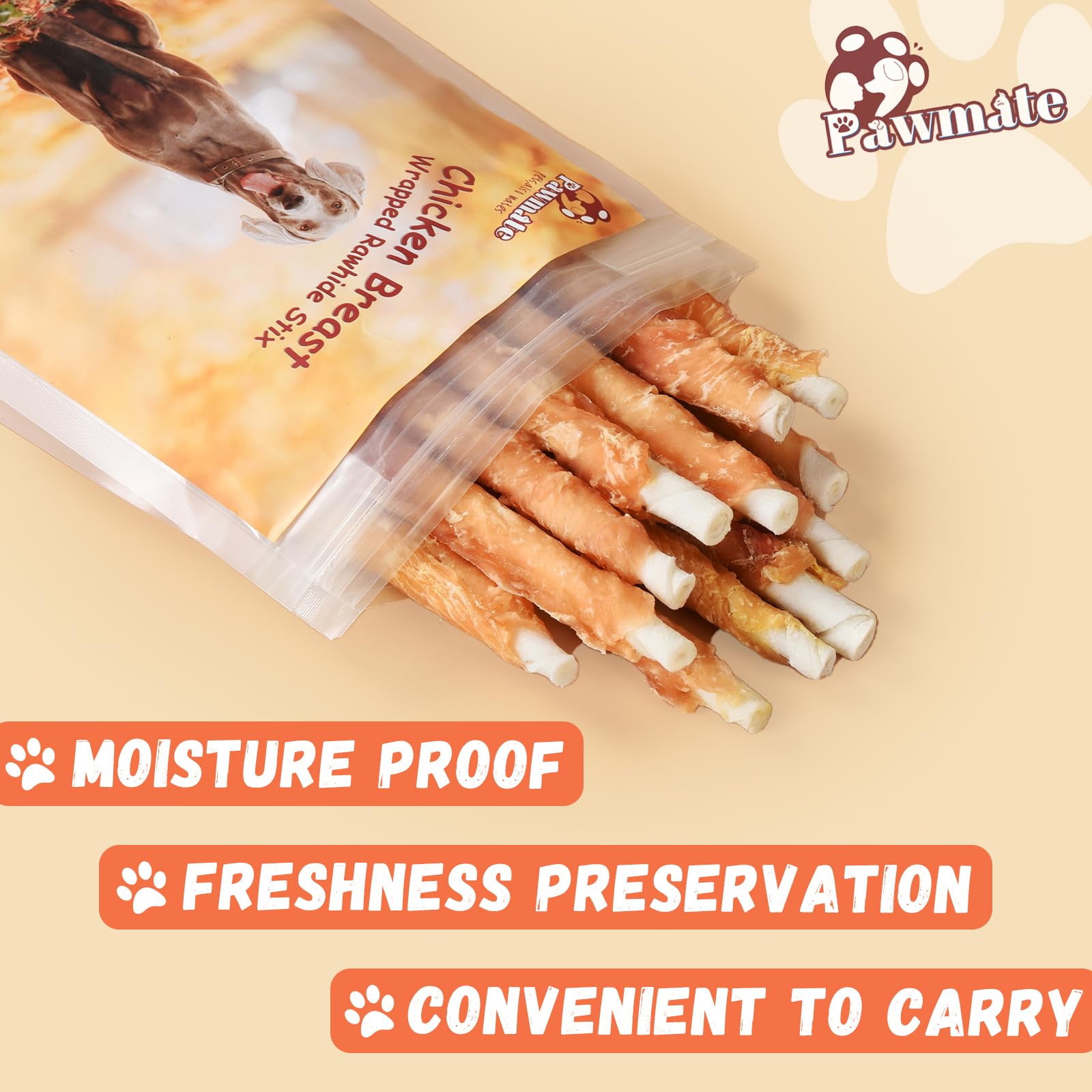 Premium Long-Lasting Chicken Wrapped Rawhide Dog Chews - High Protein Training Treats for Small, Medium & Large Dogs (20-21 Count) | Natural Dental Care & Anxiety Relief for Puppies & Adult Dogs - Perfect for Crate Training, Teething & Reward-Based Obedience Sessions