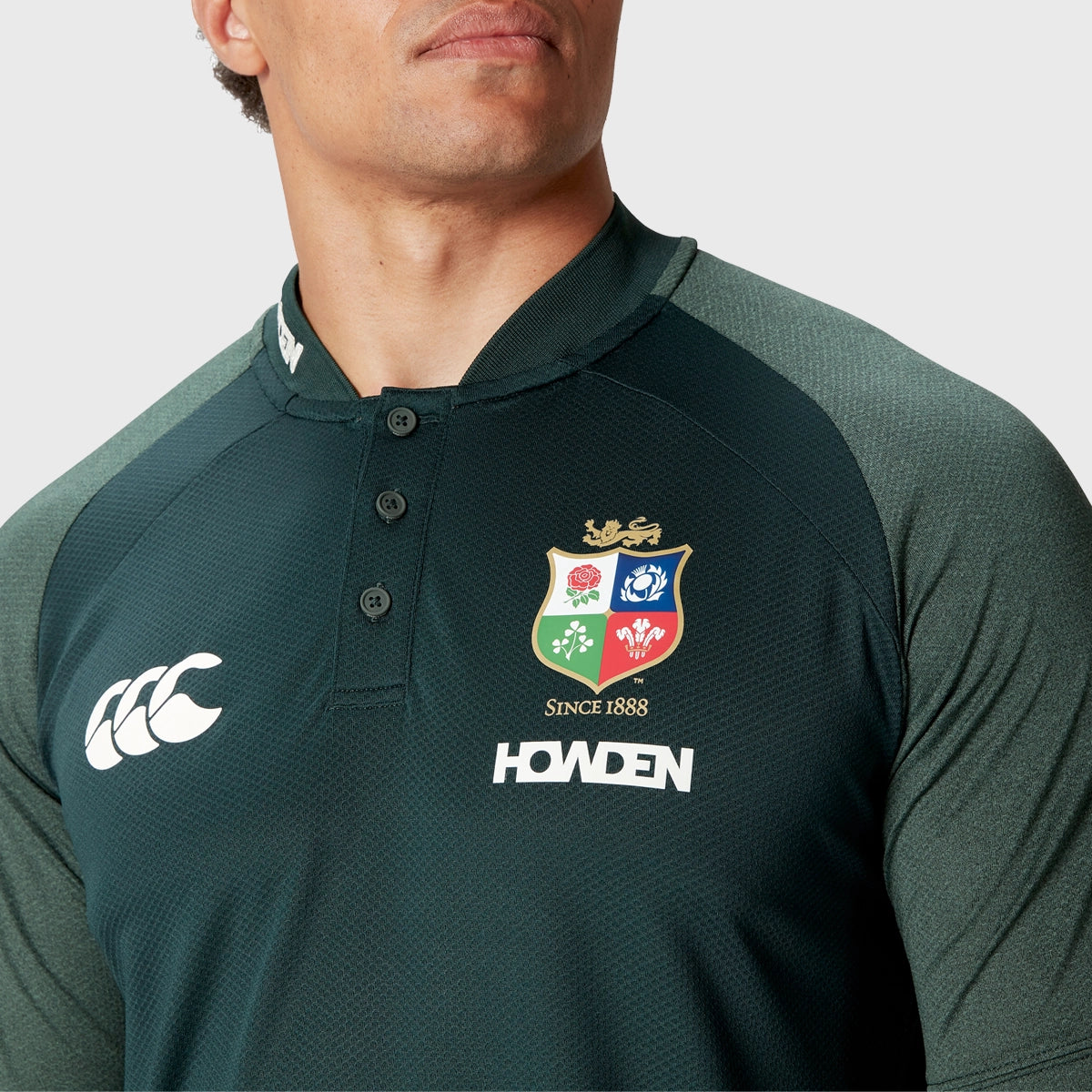 Canterbury British & Irish Lions Men's Performance Polyester Polo Shirt - Green Rugby Jersey for Training & Match Days
