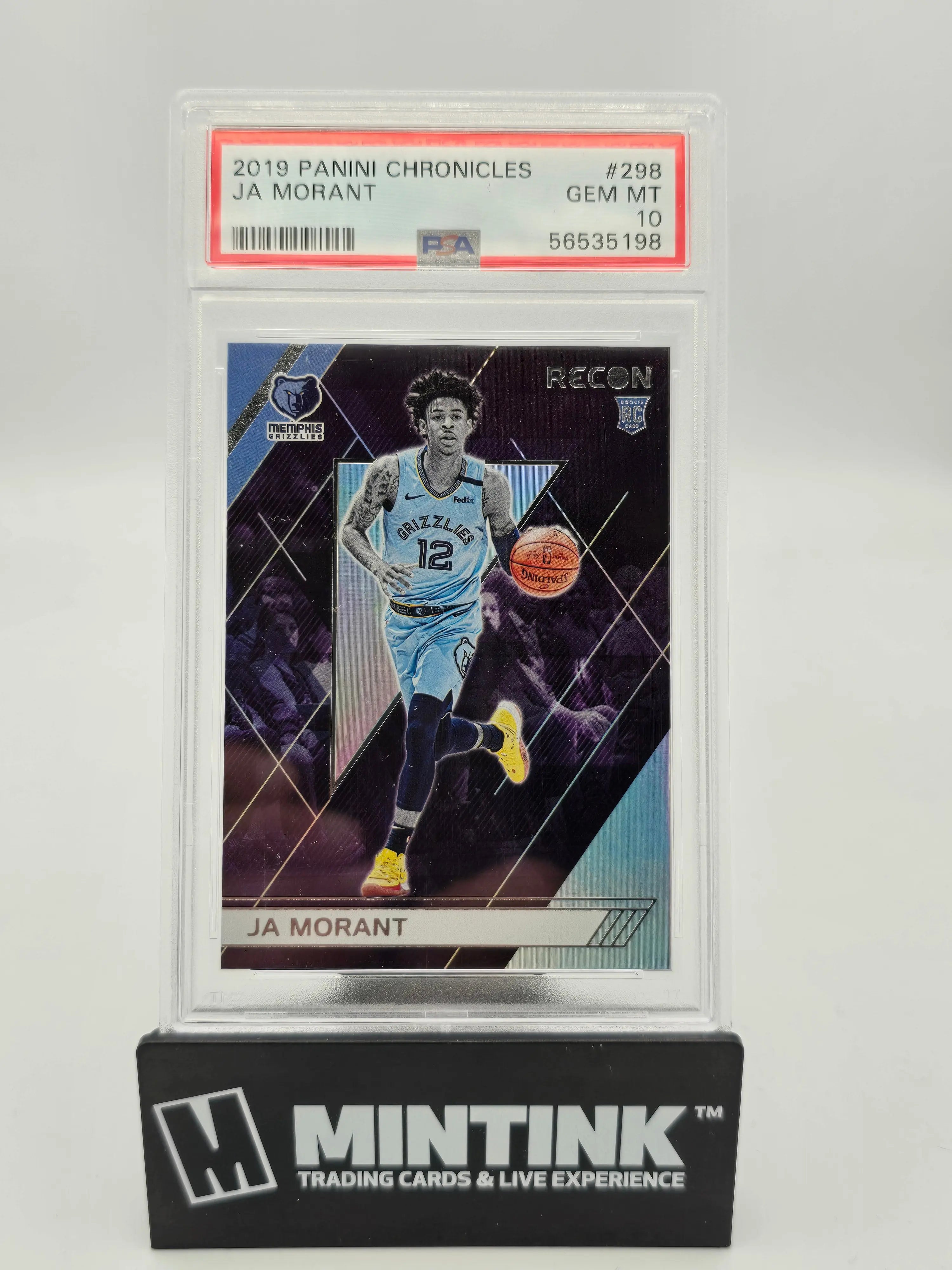 2019 Panini Chronicles Recon Ja Morant Rookie Card PSA 10 Gem Mint - Perfect for Basketball Card Collectors and NBA Memorabilia Fans