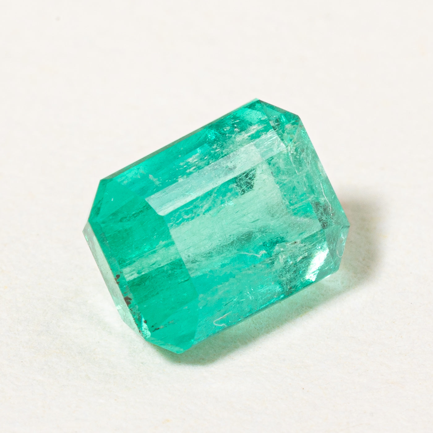 1.20ct Natural Columbian Emerald Gemstone - Rectangular Cut with Beveled Corners for Jewelry Making & Engagement Rings