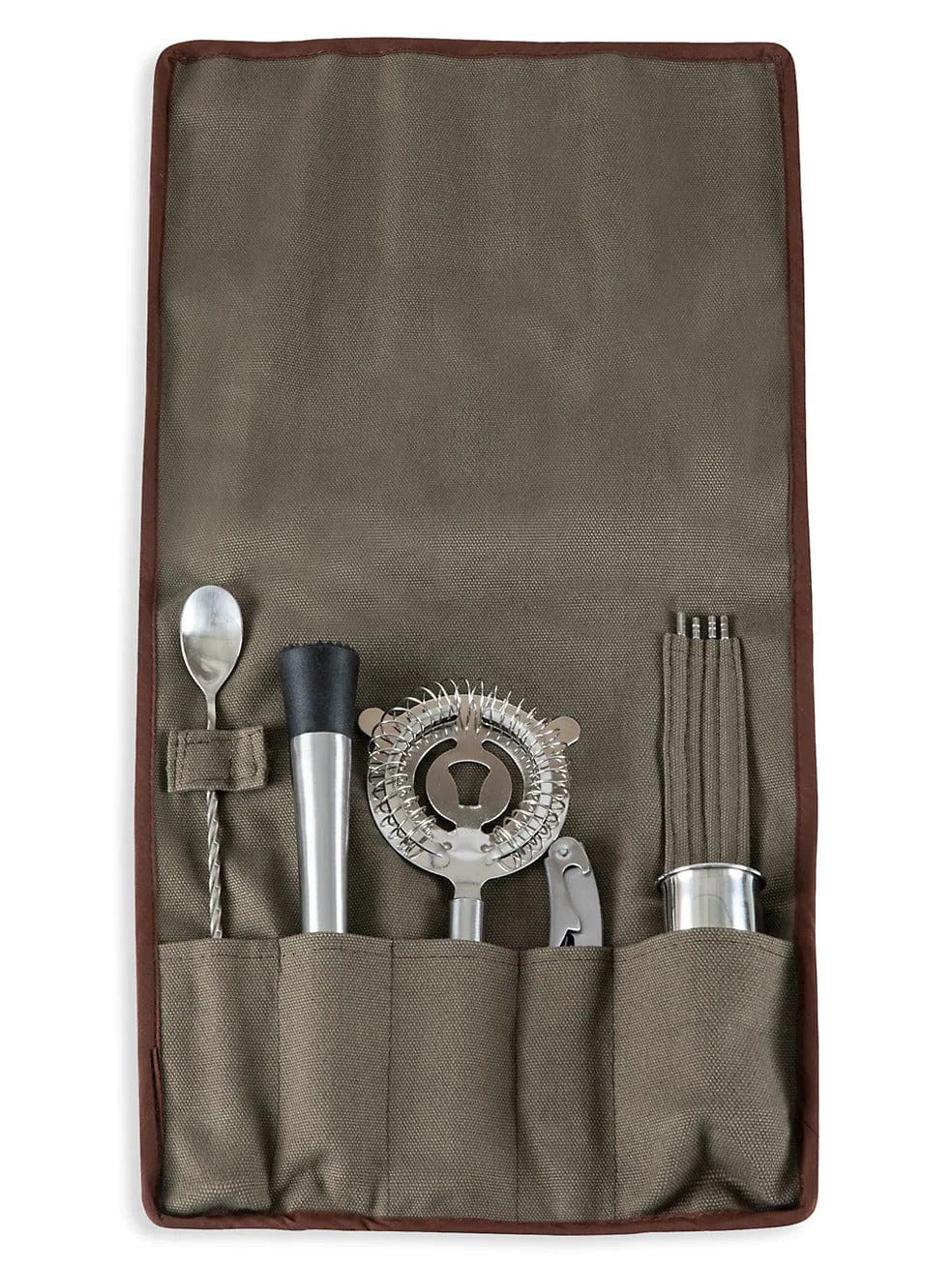 Picnic Time 10-Piece Portable Roll Up Bar Set - Perfect for Outdoor Parties, Camping & Beach Gatherings