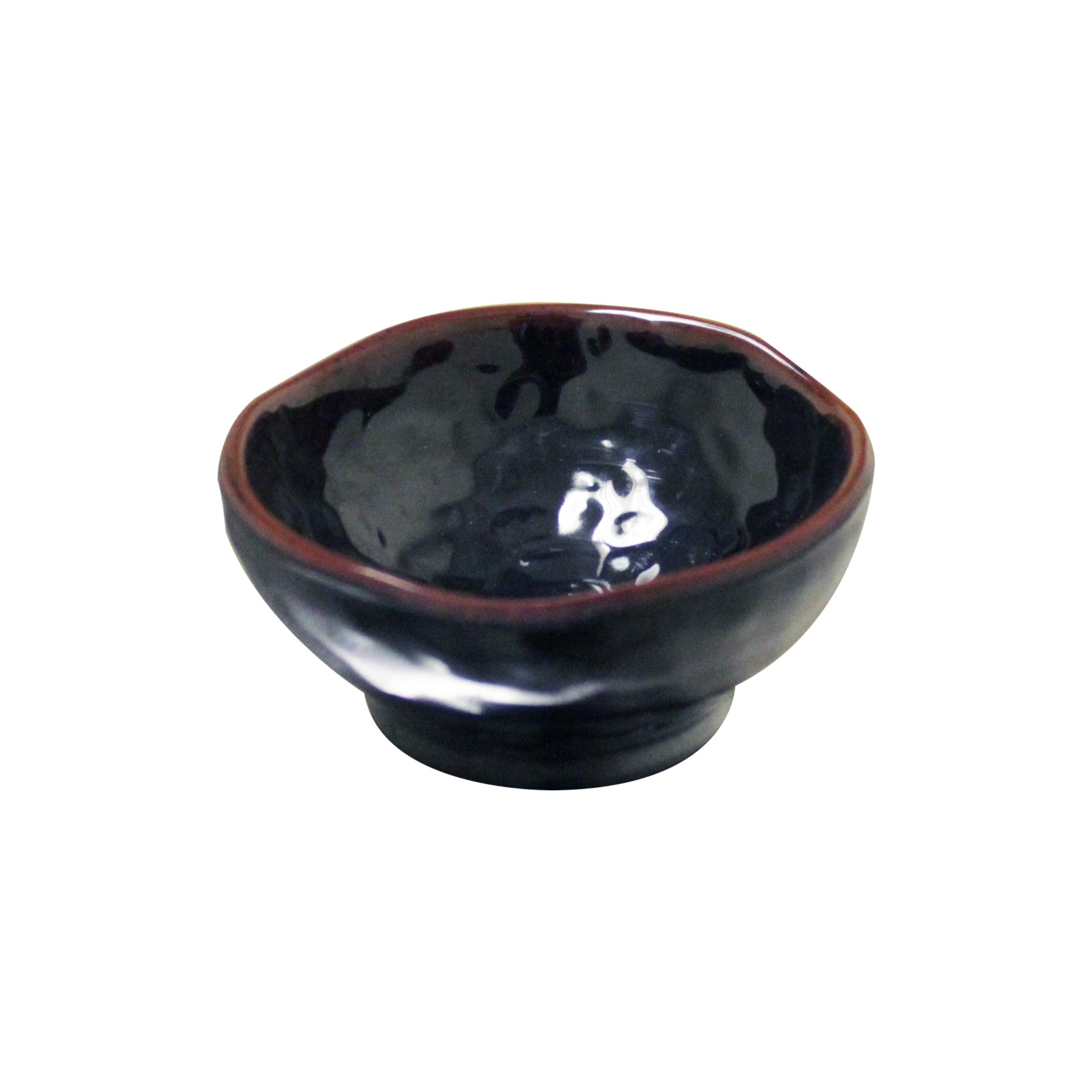 Premium Tenmoku Melamine Dinnerware Set - 2 oz Small Dish Saucer (3.25