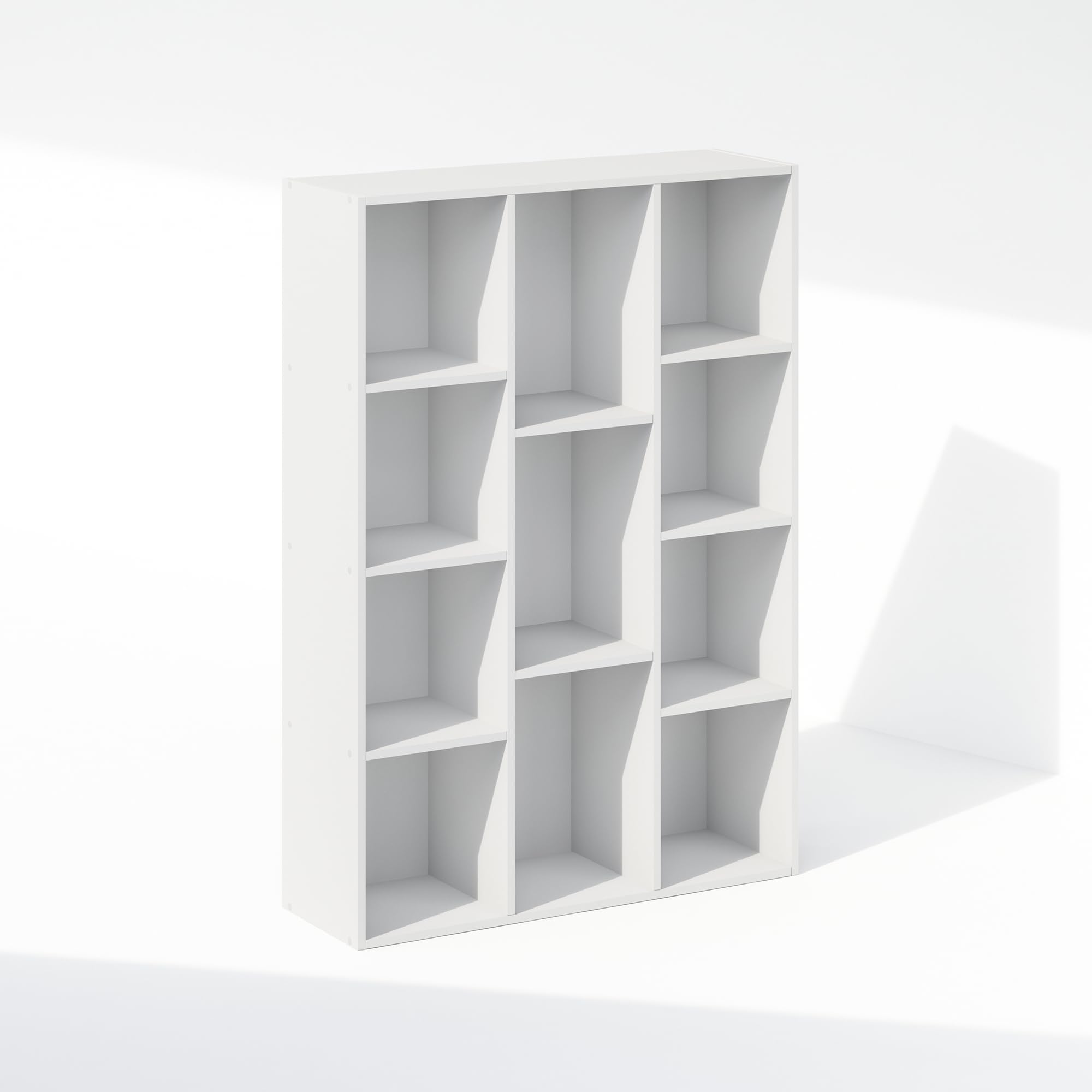 Furinno Reed 11-Cube Open Shelf Organizer - White Storage Shelf for Closet, Bedroom, Office & Living Room Organization
