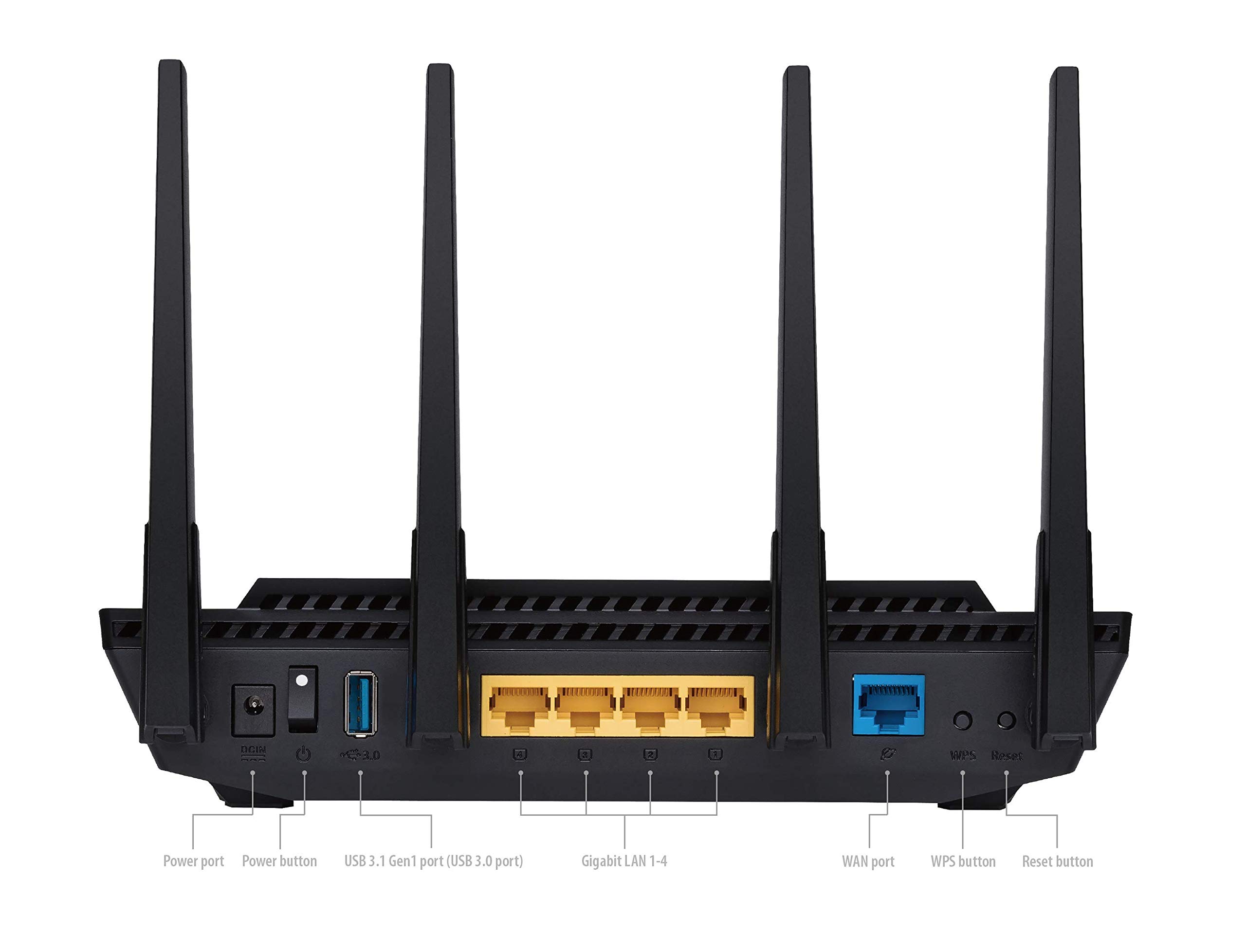 ASUS RT-AX3000 WiFi 6 Dual Band Gigabit Wireless Router - Ultra Fast 3000Mbps, Next-Gen WiFi 6 Technology, Adaptive QoS, AiProtection Security by Trend Micro | 1x WAN, 4x Gigabit LAN Ports, USB 3.0, AiMesh Compatible - Perfect for 4K Streaming, Online Gaming & Smart Home Devices