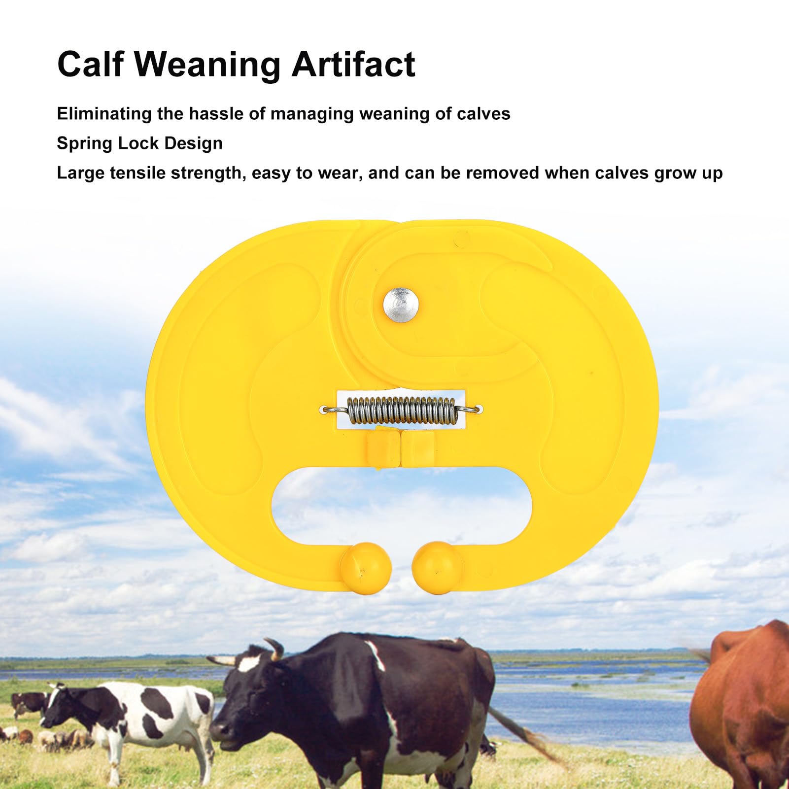 10 Pcs High-Strength Spring Lock Calf Weaner - PP Material Nose Thorn for Milk Sucking Prevention | Durable Weaning Equipment for Dairy Farms & Livestock Management
