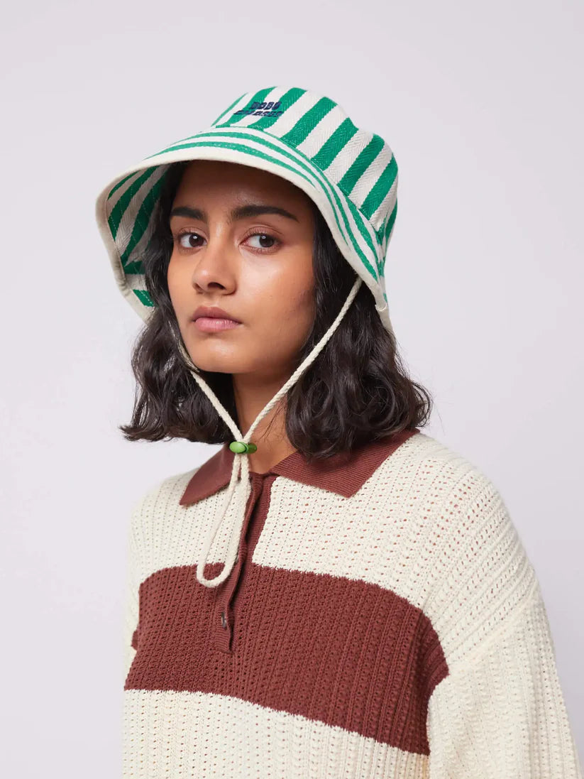 Bobo Choses Striped Fisherman Hat for Women & Men - Sun Protection Beach Hat for Outdoor Activities, Travel, and Summer Fashion