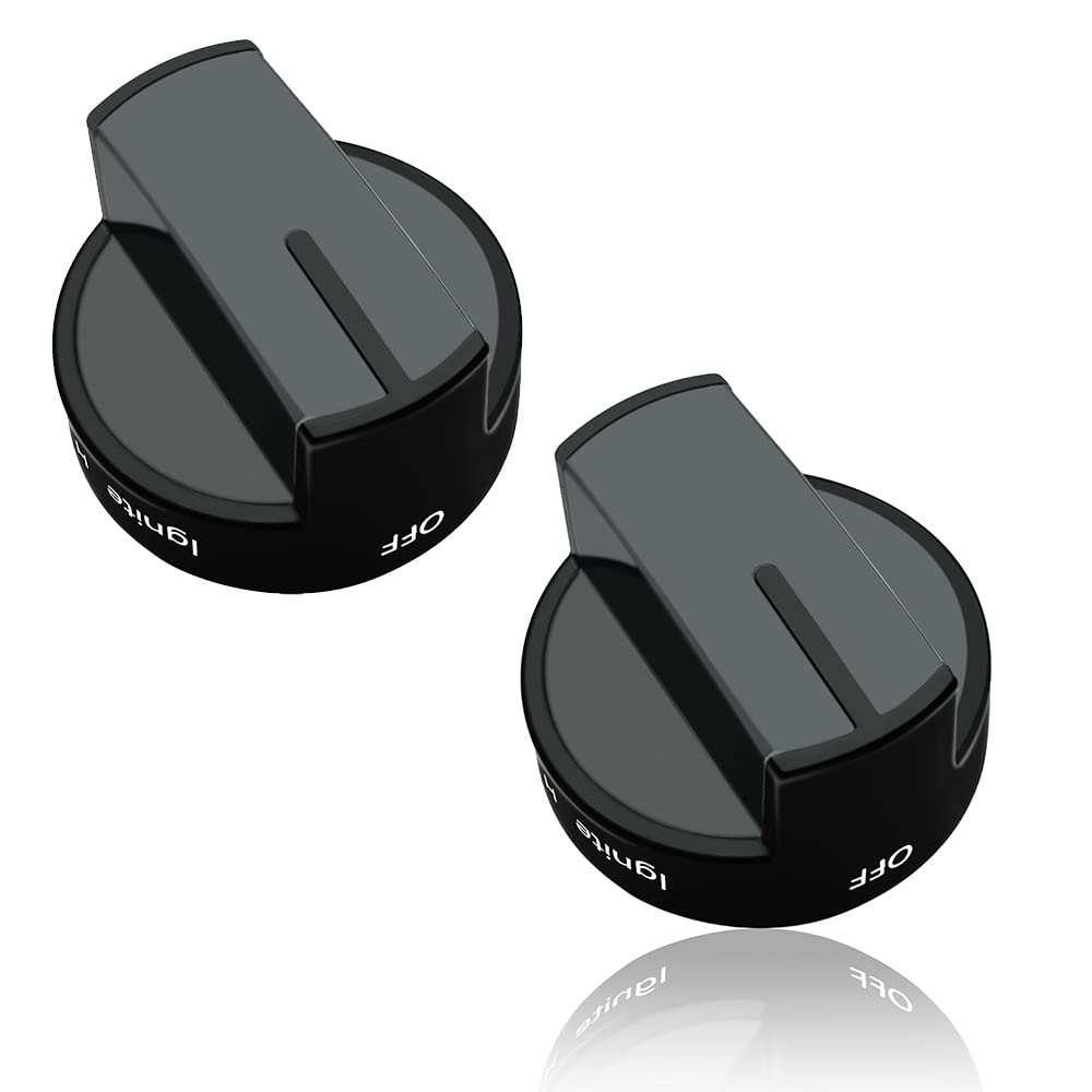 Black Gas Range Knob Replacement for Whirlpool Stove/Oven (2 Pack) - Compatible with WPW10339442 & PS3507188 - Perfect for Kitchen Appliance Repair and DIY Upgrades