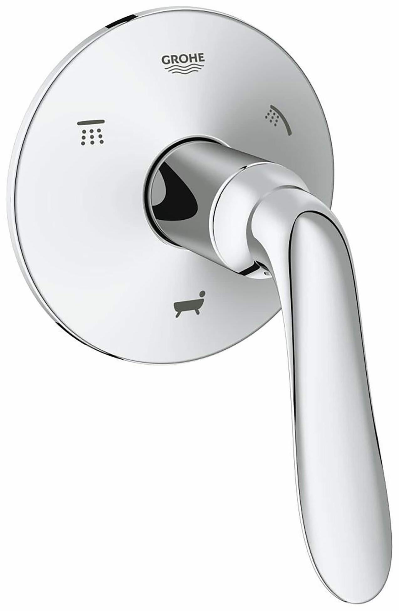 Grohe Agira 3-Way Diverter Trim in Chrome Finish - Model 19957000 | Perfect for Bathroom & Shower Faucet Installation