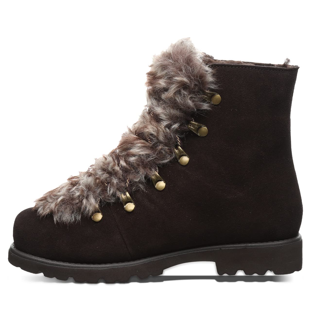 BEARPAW Women's Alisa Suede Lace-Up Boots - Lightweight & Comfortable Ankle Boots for Casual Wear, Outdoor Walking & Winter Fashion