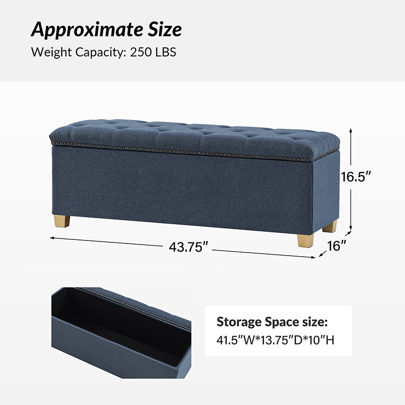 Versatile Minimalist Storage Bench with Removable Fabric Cover - Modern Entryway, Bedroom & Living Room Organizer - Perfect for Shoes, Blankets & Home Decor Storage