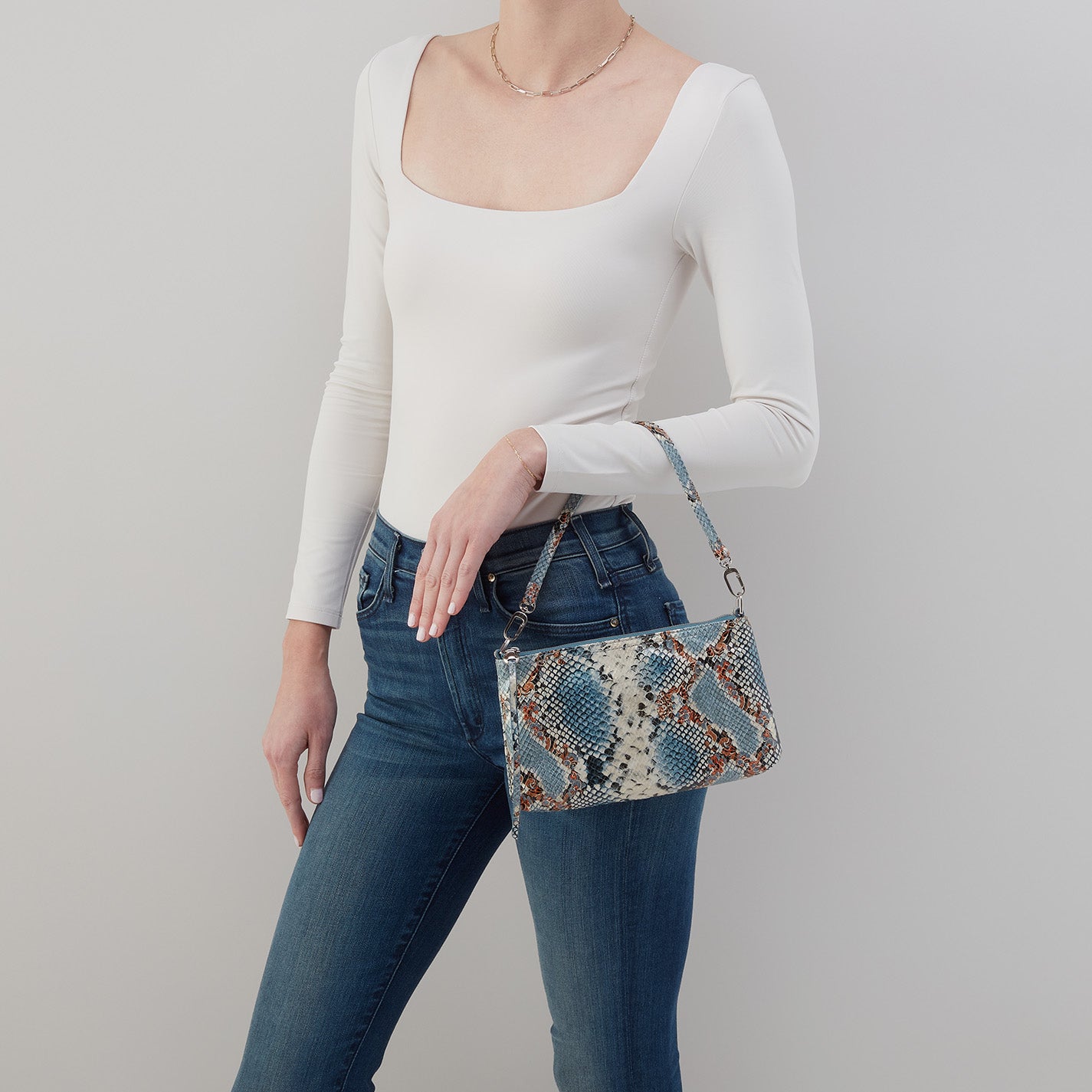 Darcy Crossbody Bag in Printed Leather - Blue Tempest Design | Stylish & Durable Women's Handbag for Casual Outings & Travel