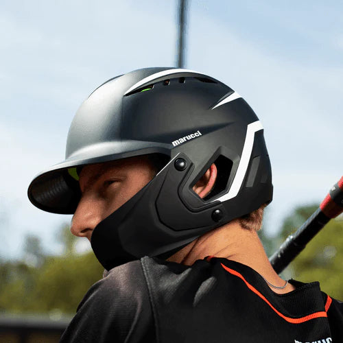 Marucci DuraVent Two-Tone Baseball Helmet with Jaw Guard - Youth & Adult Protective Gear for Baseball, Softball Games & Practice - Lightweight & Comfortable Safety Equipment