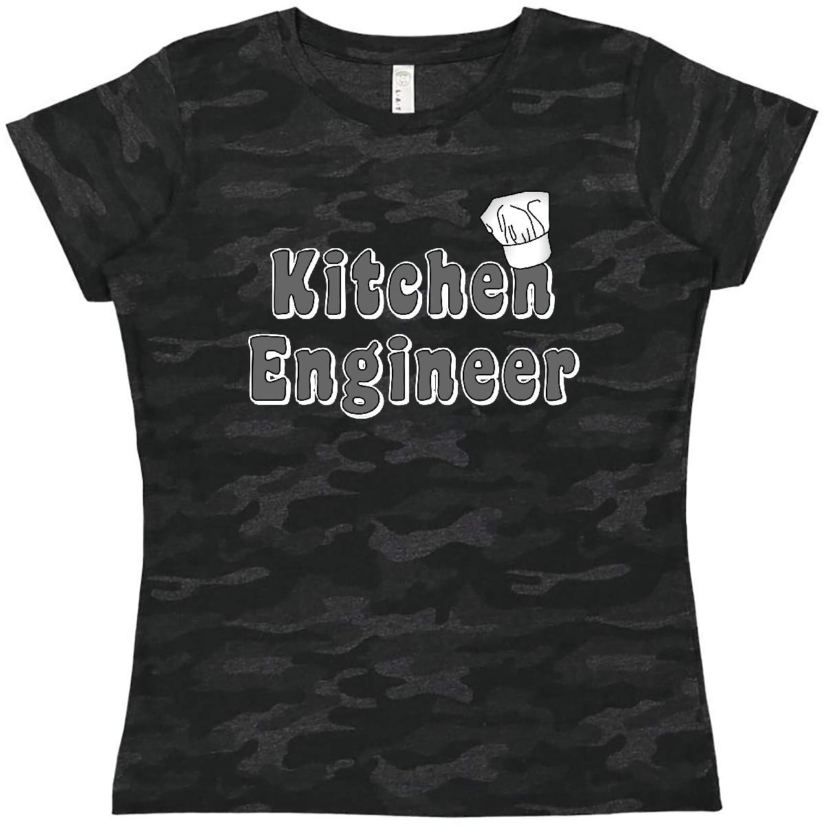 Inktastic Kitchen Engineer Gray Women's T-Shirt - Funny Cooking Apparel for Female Chefs, Bakers & Culinary Students - Perfect for Kitchens, Cooking Classes & Foodie Gifts