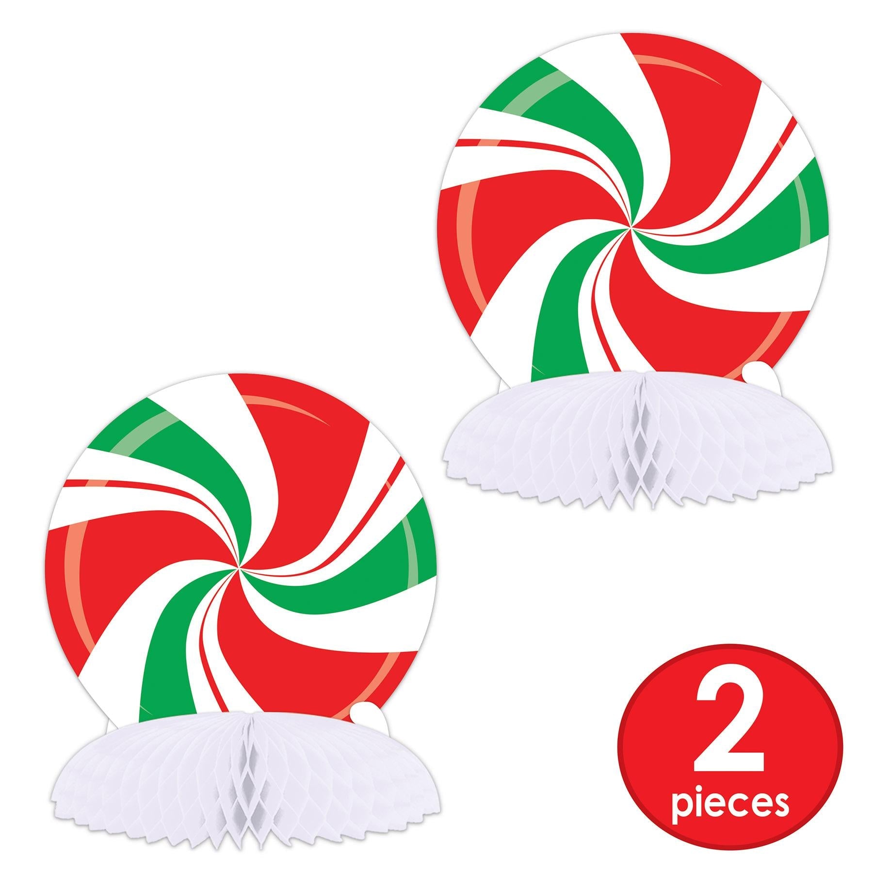 12 Pack Beistle Christmas Peppermint Centerpieces - Holiday Table Decorations for Xmas Party, Dinner & Festive Home Decor