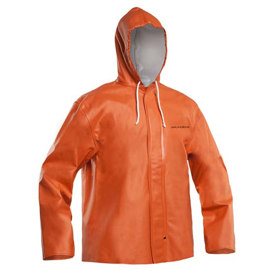 Grunden's Clipper PVC Medium Weight Waterproof Rain Jacket for Men & Women - Fishing, Hiking, Outdoor Work & Bad Weather Protection